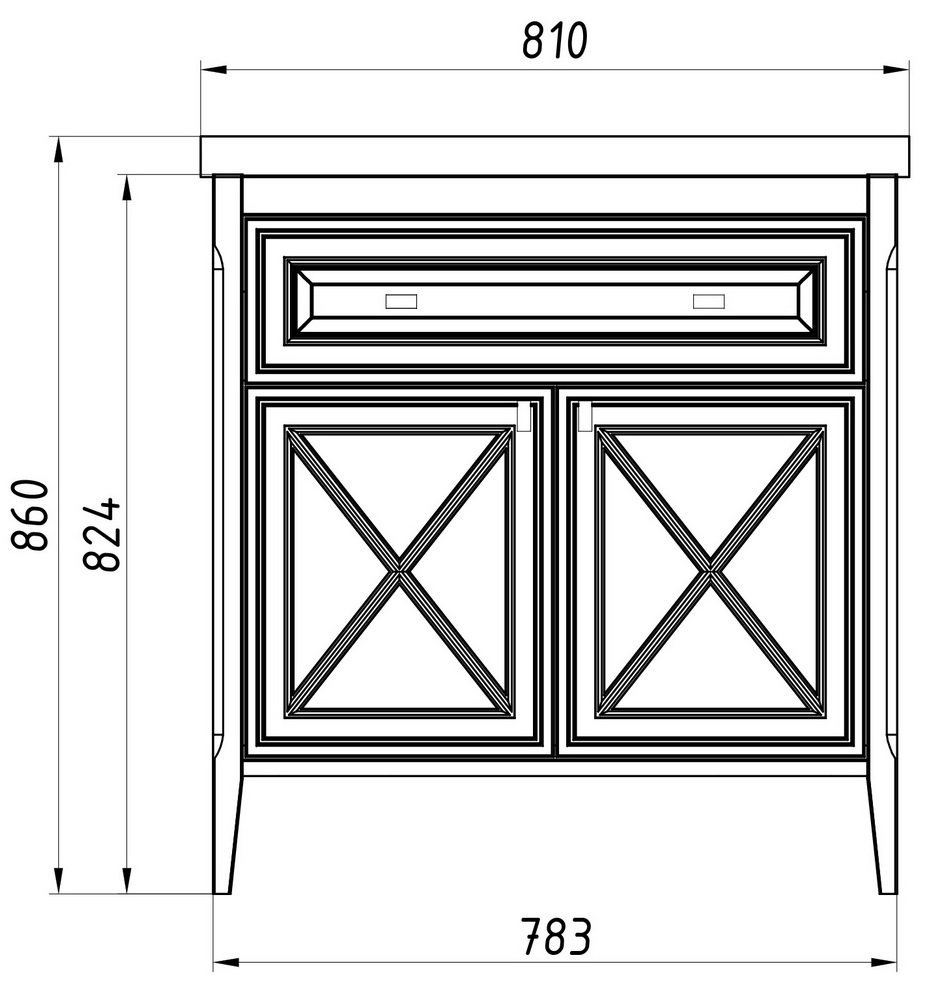 Подстолье белое с ящиком Монте 80
