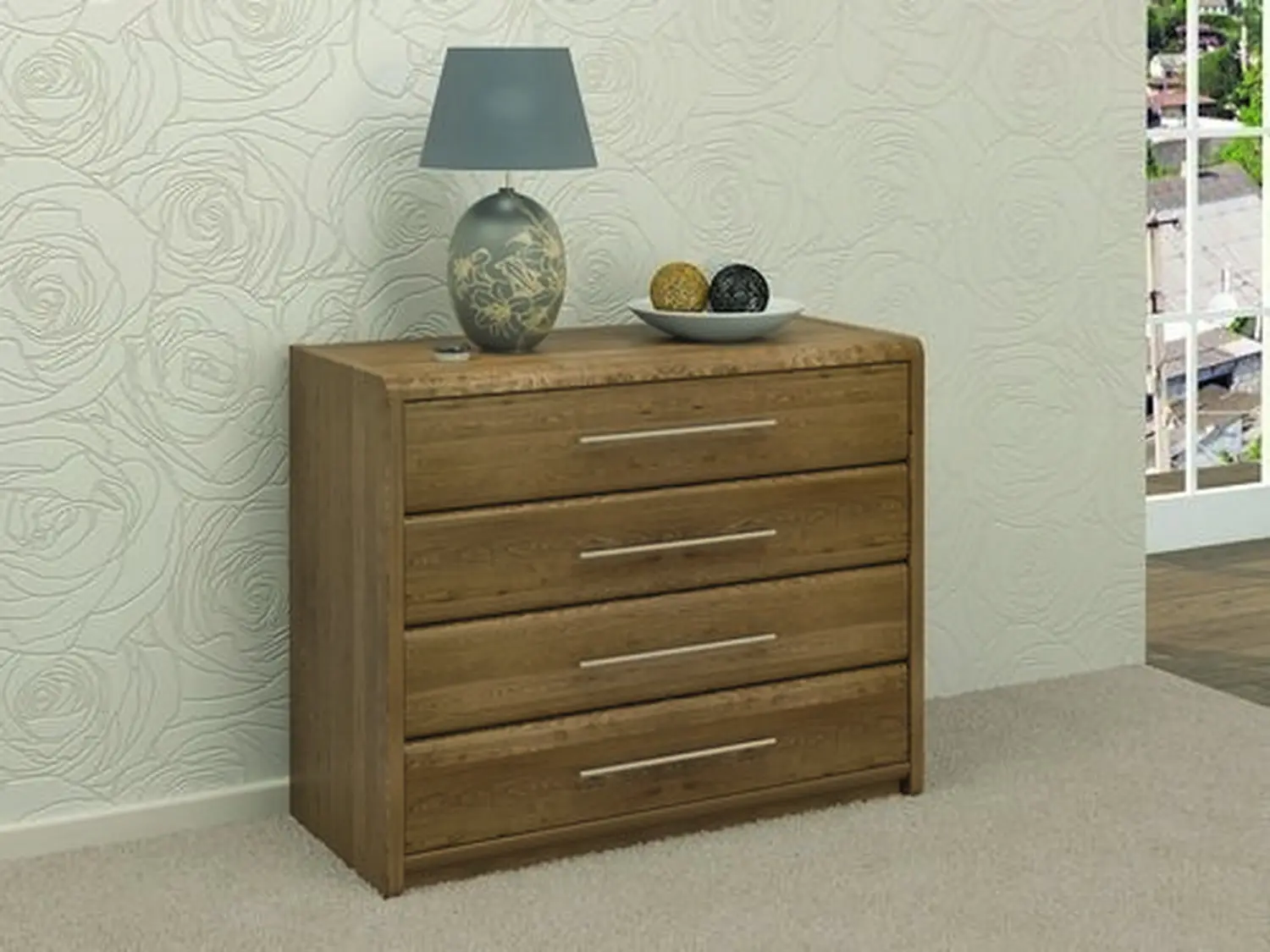 Комод с 4 ящиками сосна Стиль миди