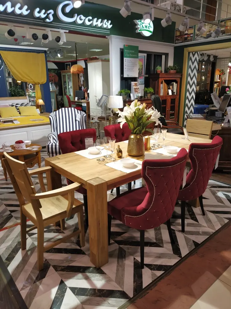 Стол обеденный прямоугольный массив дуба Аляска 2200 (нога 120) "Премиум"