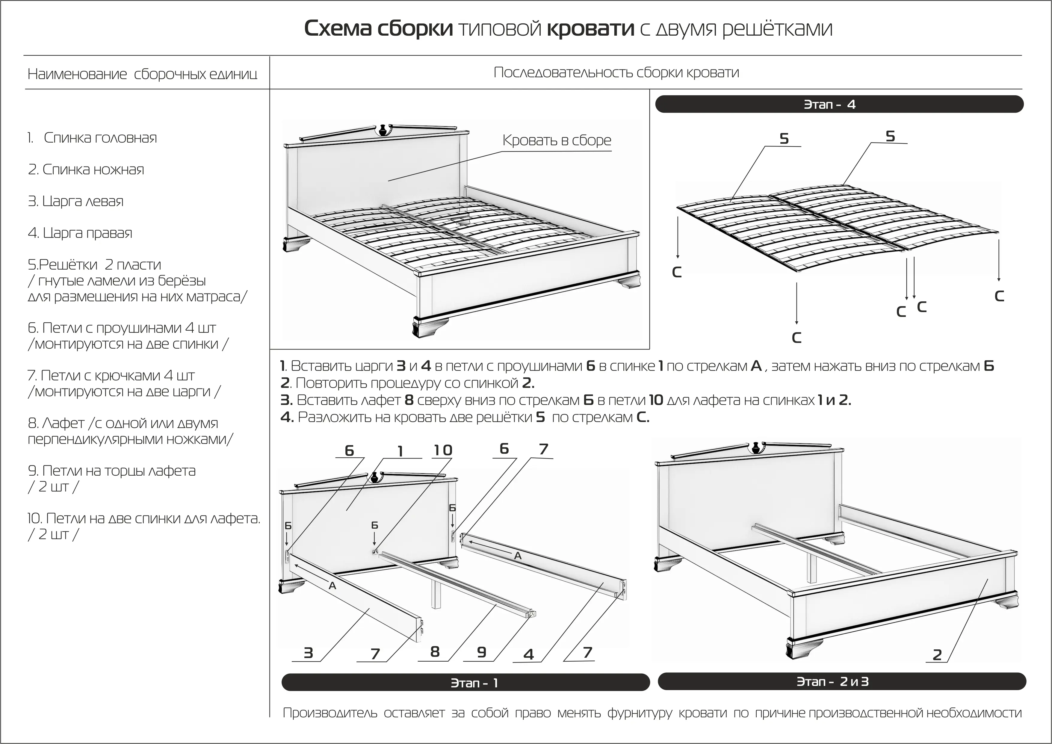 Кровать Гармония 1200х2000