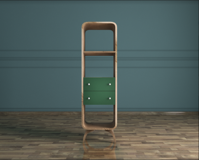 Стеллаж "Ellipse" узкий с ящиками