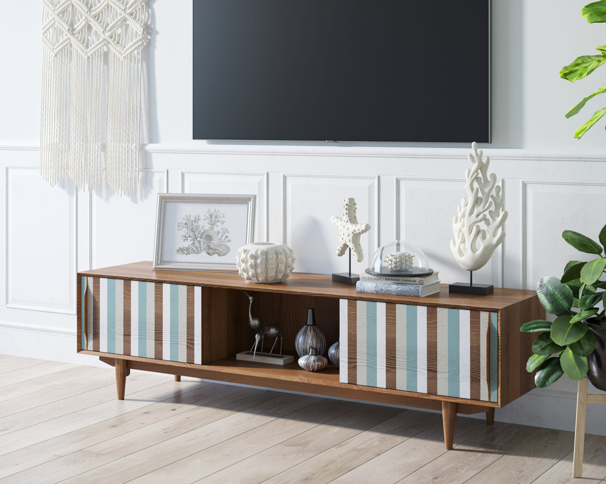 Консоль в Скандинавском стиле под TV массив "Bruni print 1"