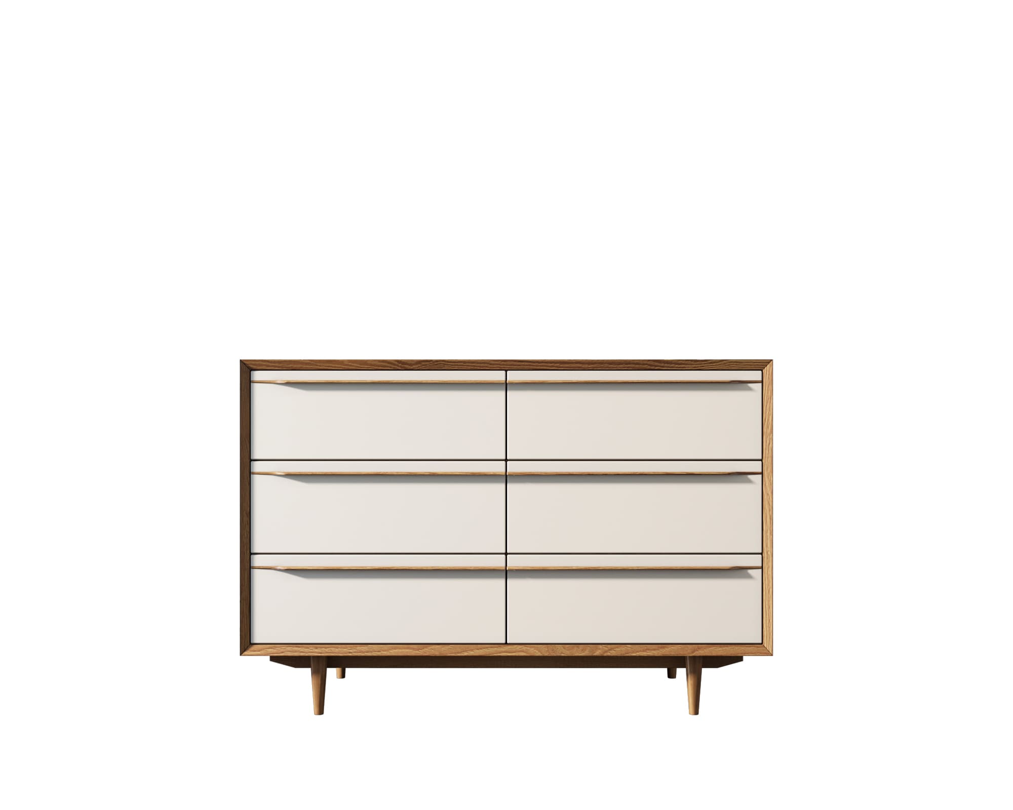 Комод массив дерева "Bruni white" с шестью ящиками