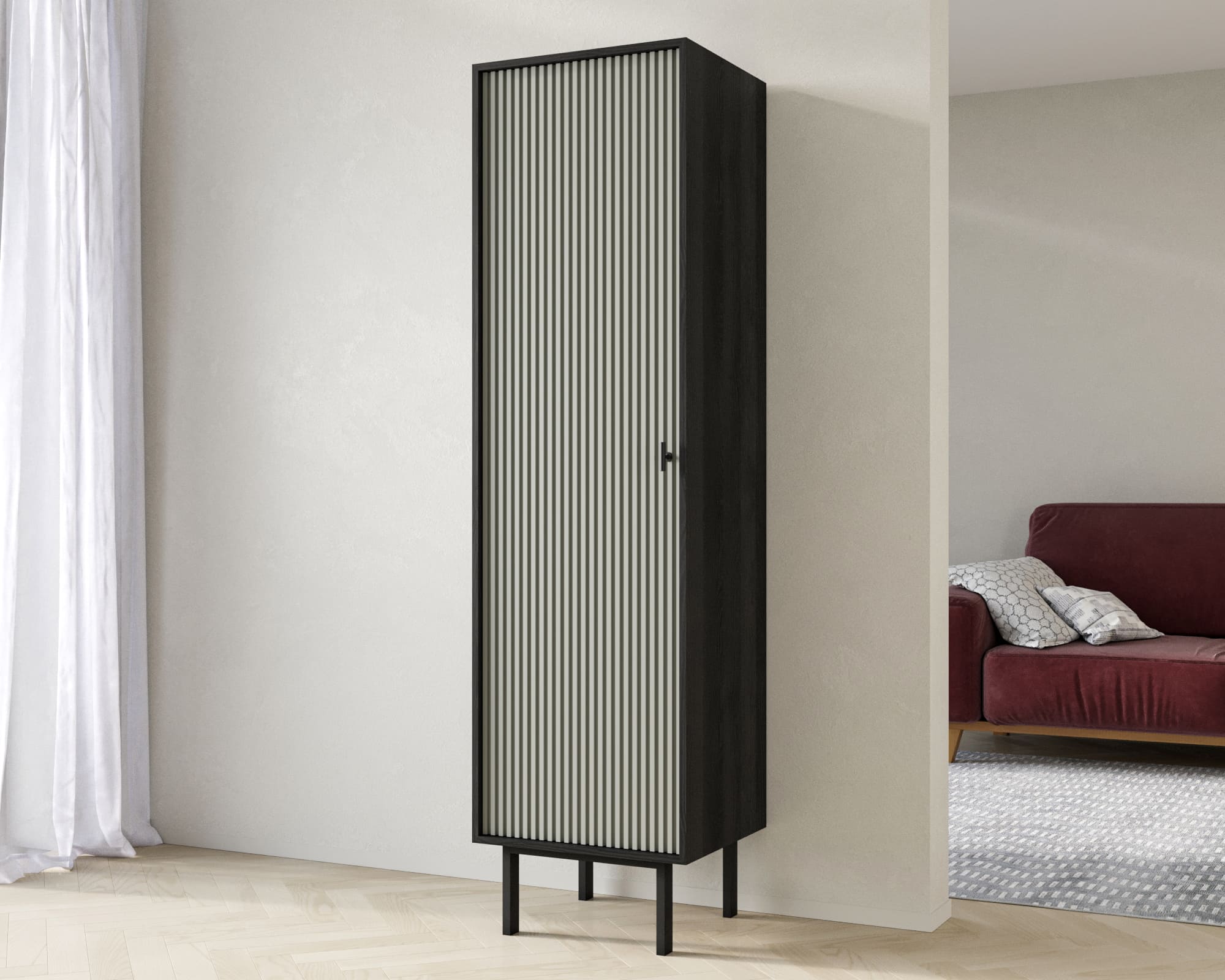 Шкаф c одной дверкой "Emerson" арт EM101/gray/L