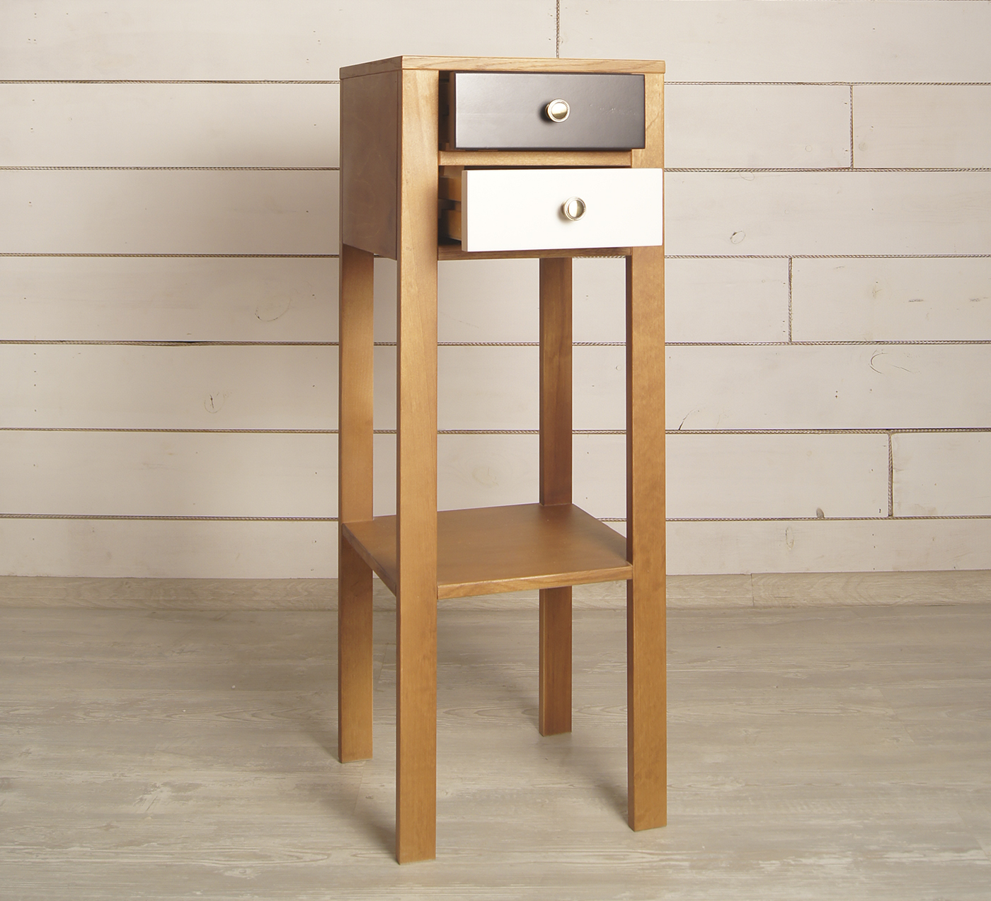 Деревянная низкая консоль с 2 ящиками "Aquarelle"