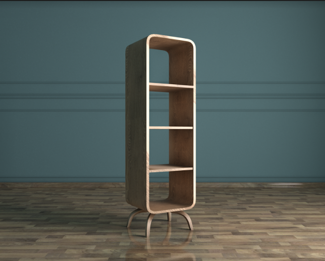 Стеллаж деревянный 4 полки узкий «Ellipse»