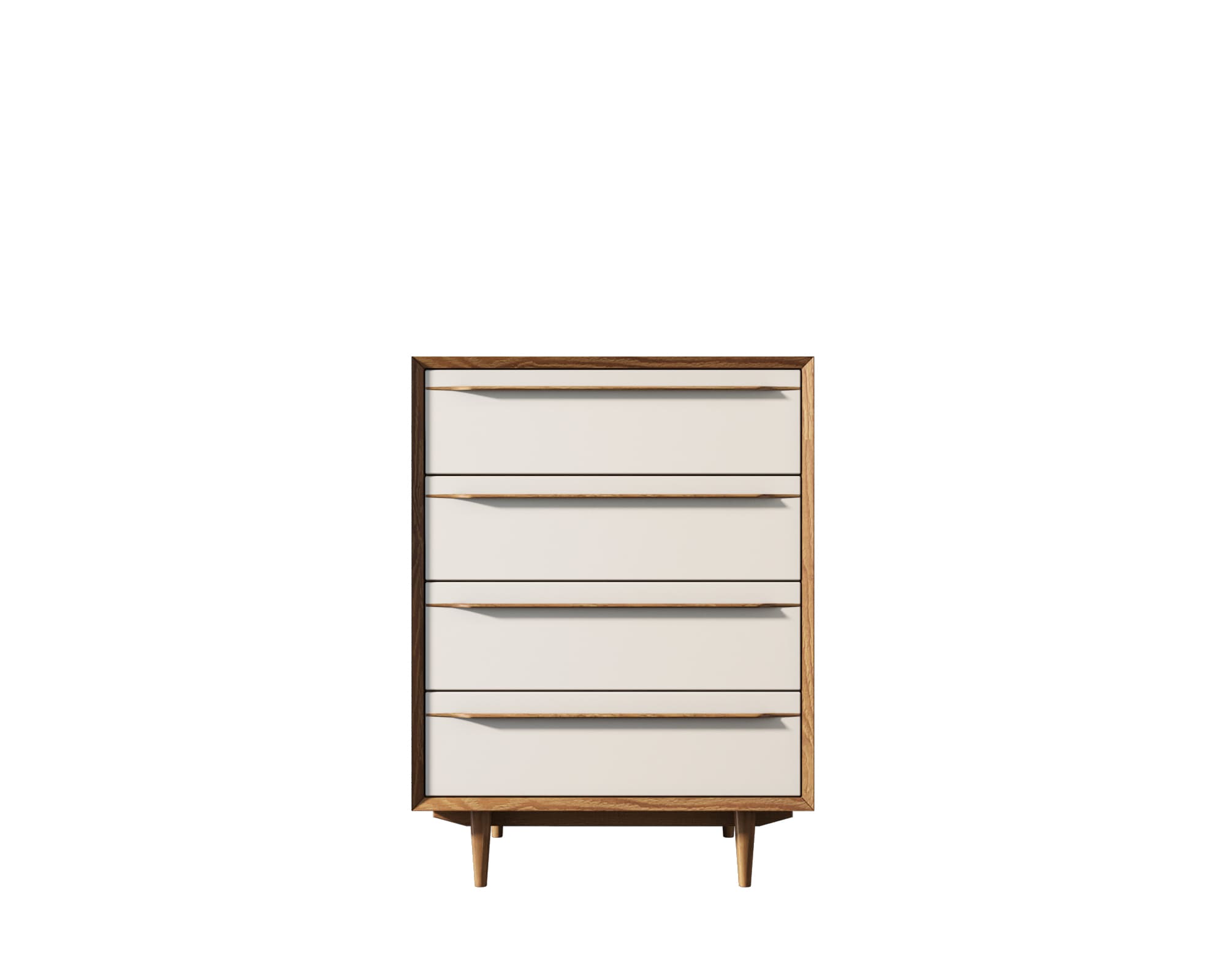 Комод в Скандинавском стиле "Bruni white" на четыре ящика