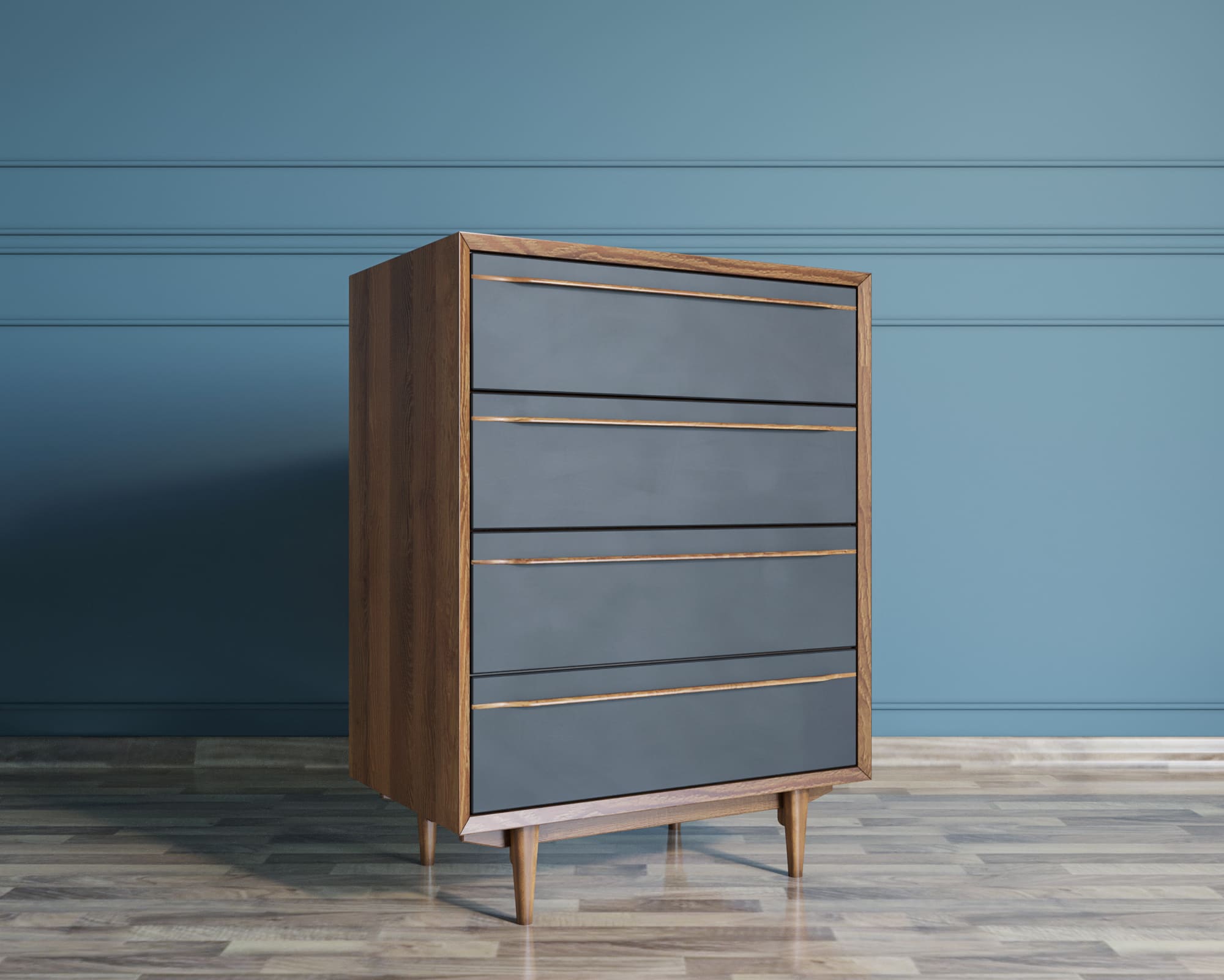 Комод на четыре ящика чёрный "Bruni Black" ящика