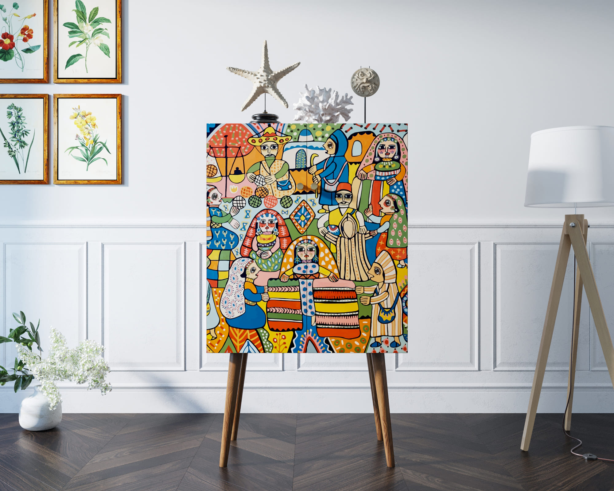 Комод с 2 дверцами на высоких ножках "Berber"