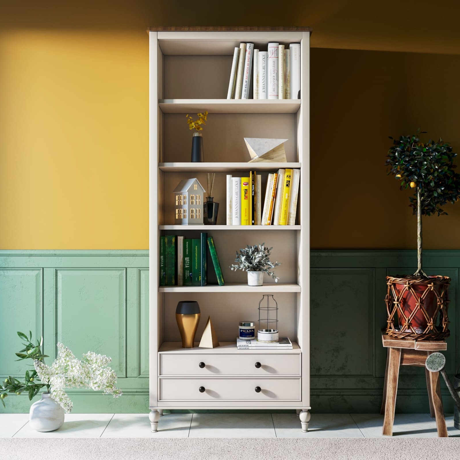 Стеллаж из дерева "Odri" с ящиками