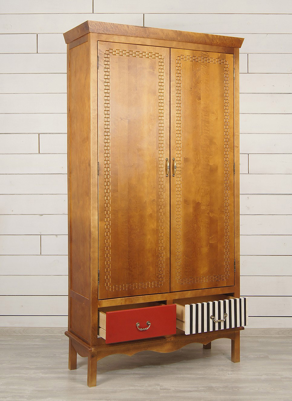 Двустворчатый шкаф с ящиками "Gouache Birch"