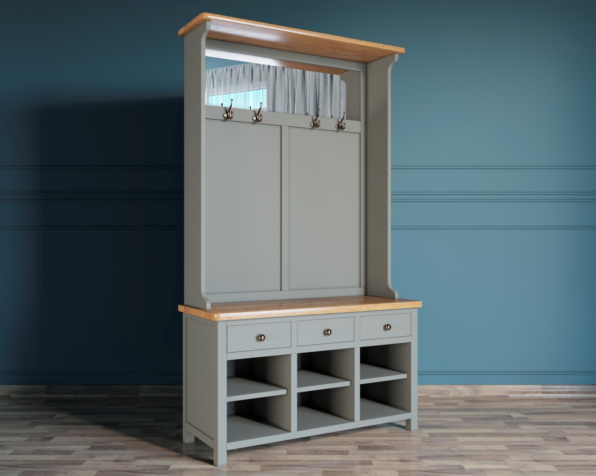 Прихожая Кантри "Jules Verne" в сером цвете