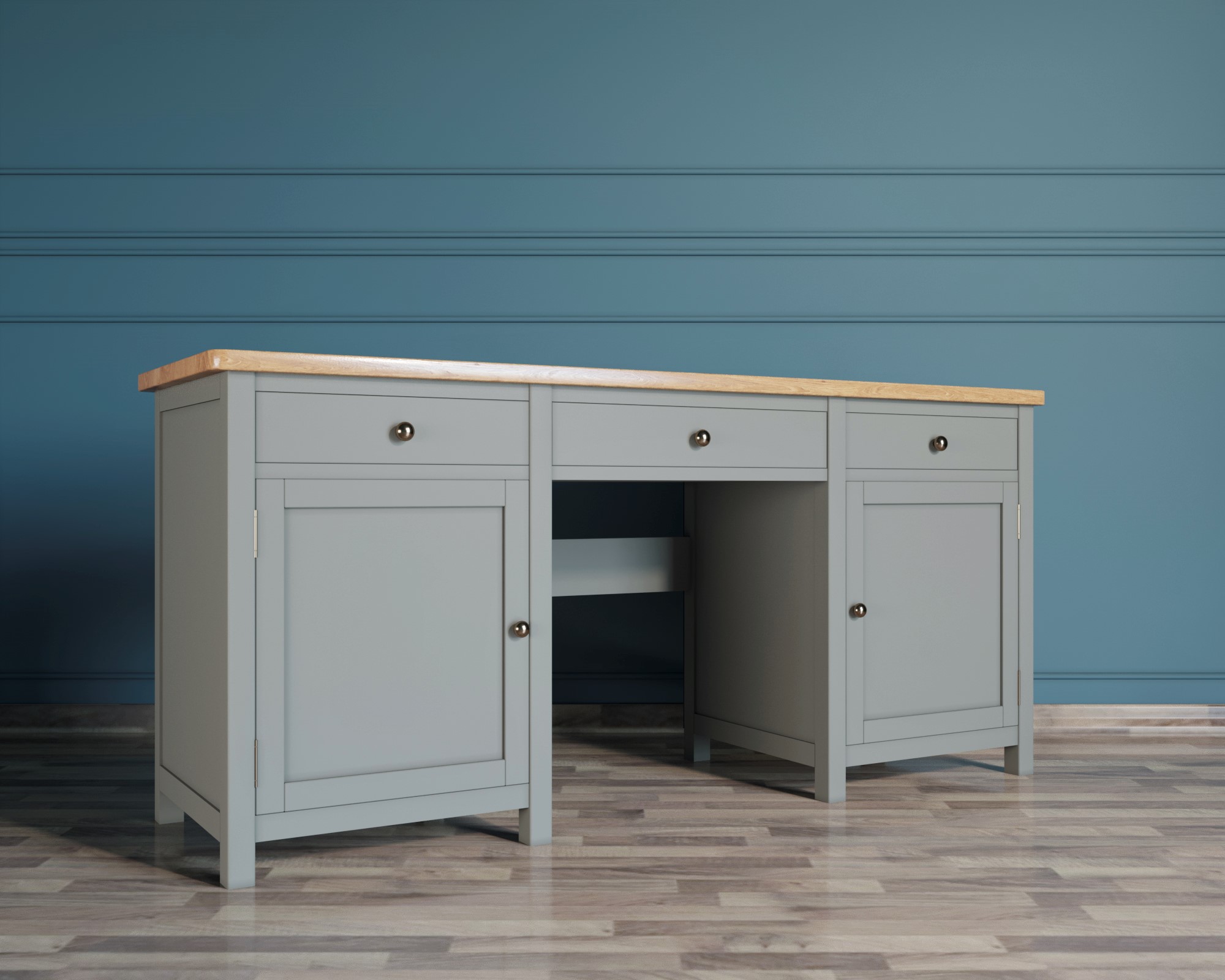 Большой рабочий стол "Jules Verne" в сером цвете