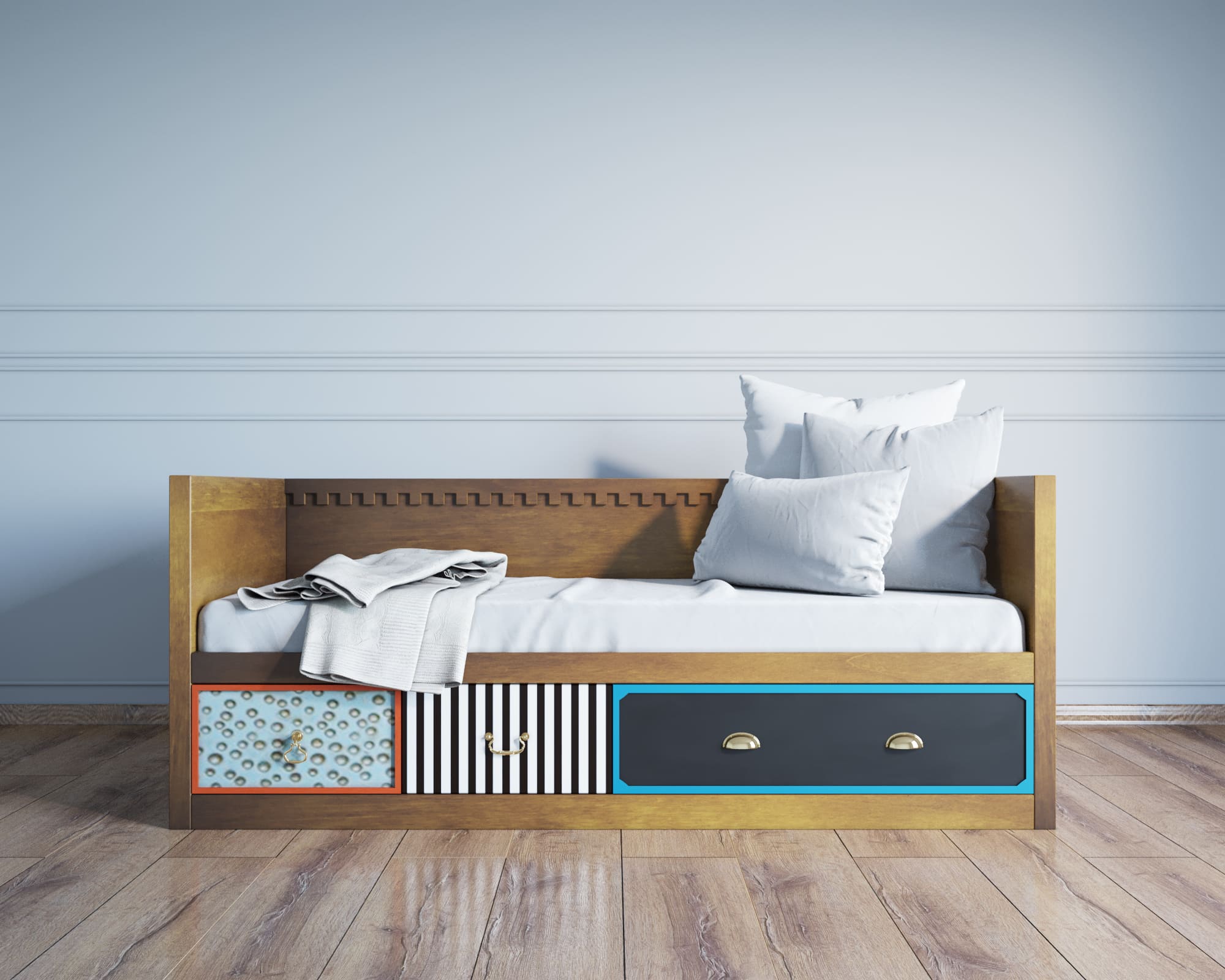     Кровать-кушетка с 3 ящиками "Gouache"   