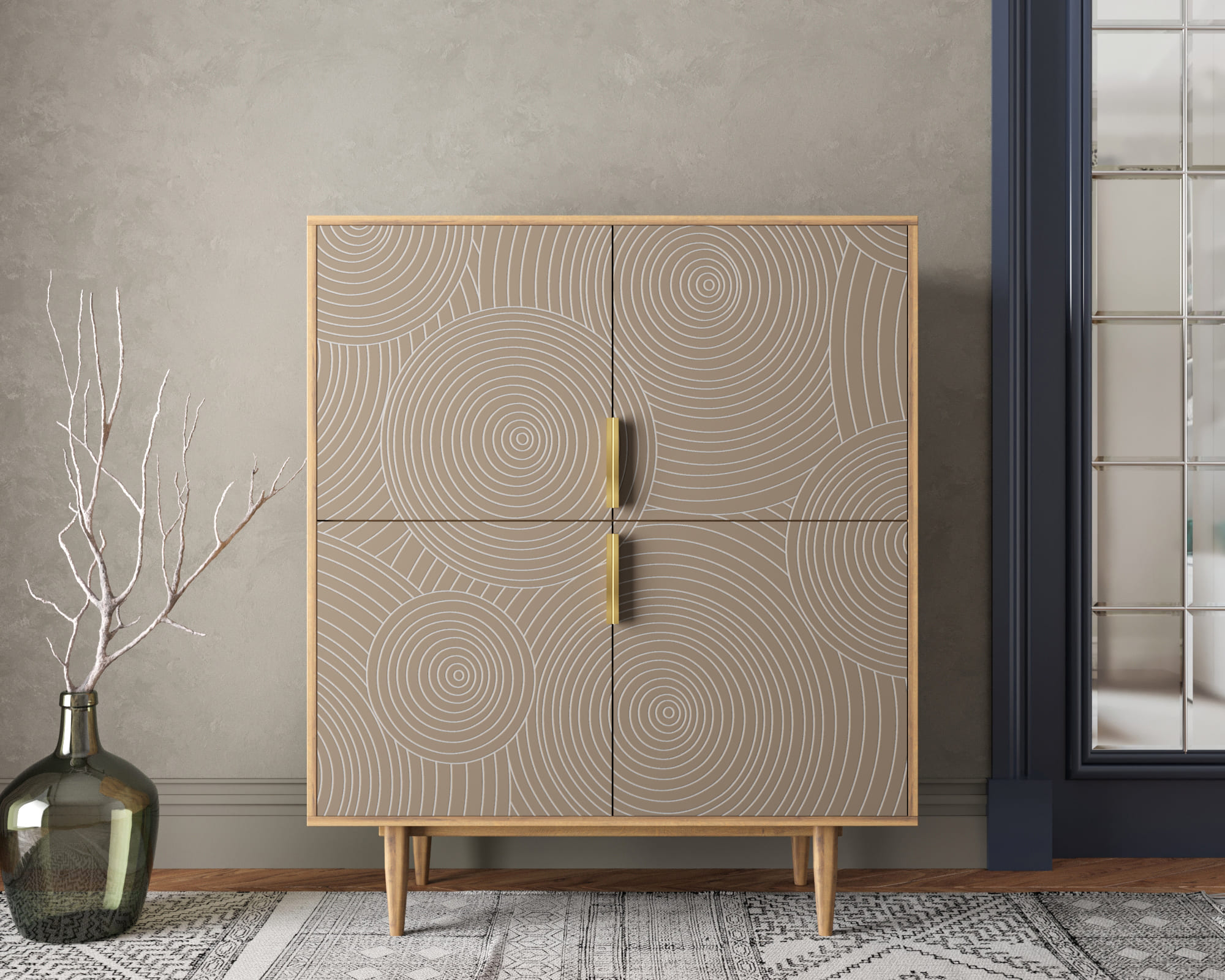 Большой комод с четырьмя дверками "Line" R19