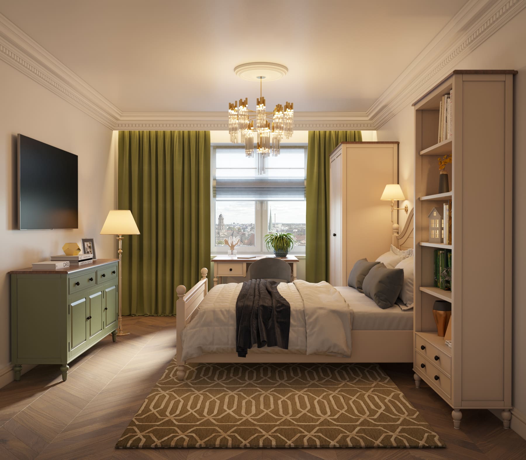 Кровать двуспальная в стиле Прованс "Odri" 1800х2000