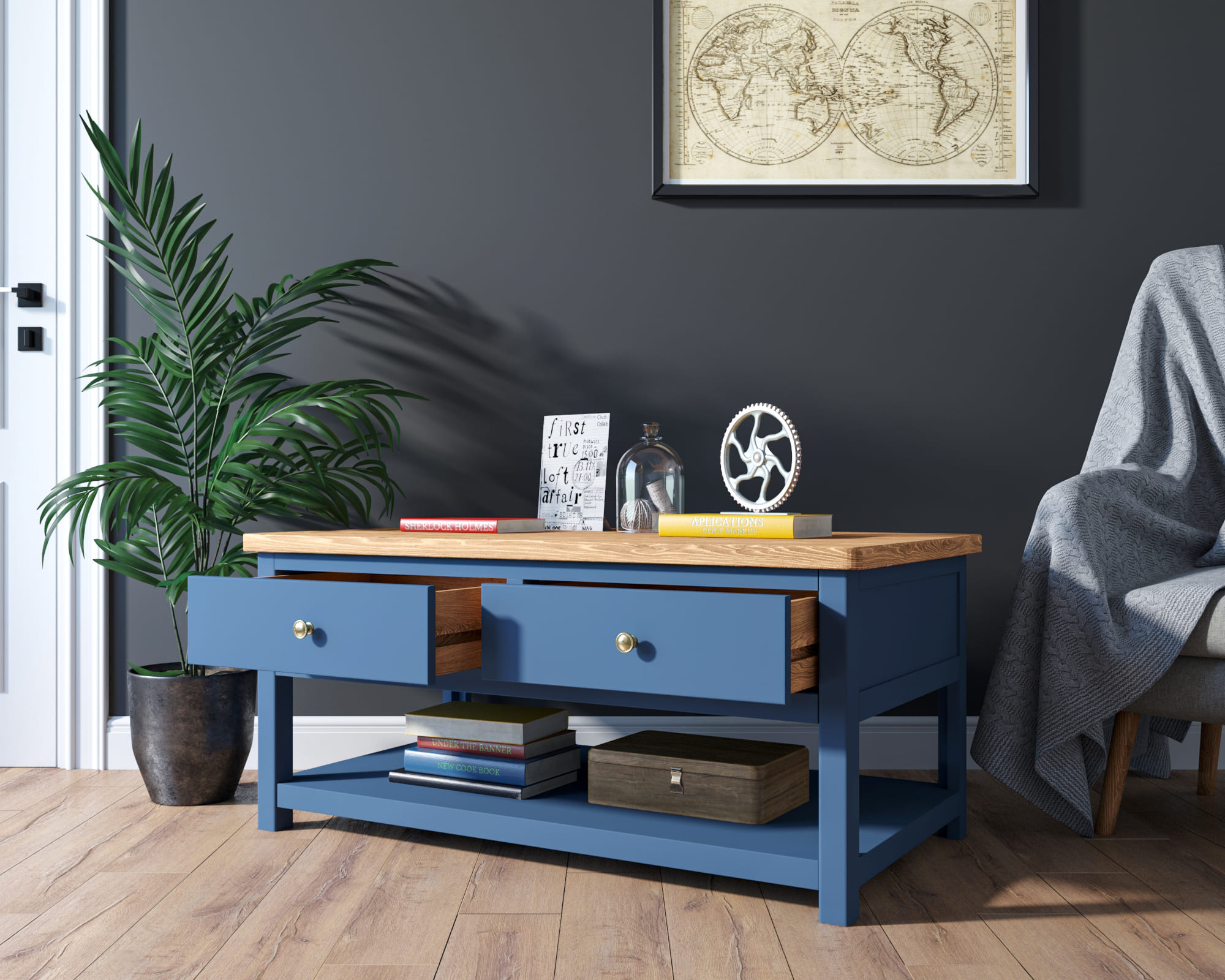 Журнальный стол с 2 ящиками «Jules Verne"