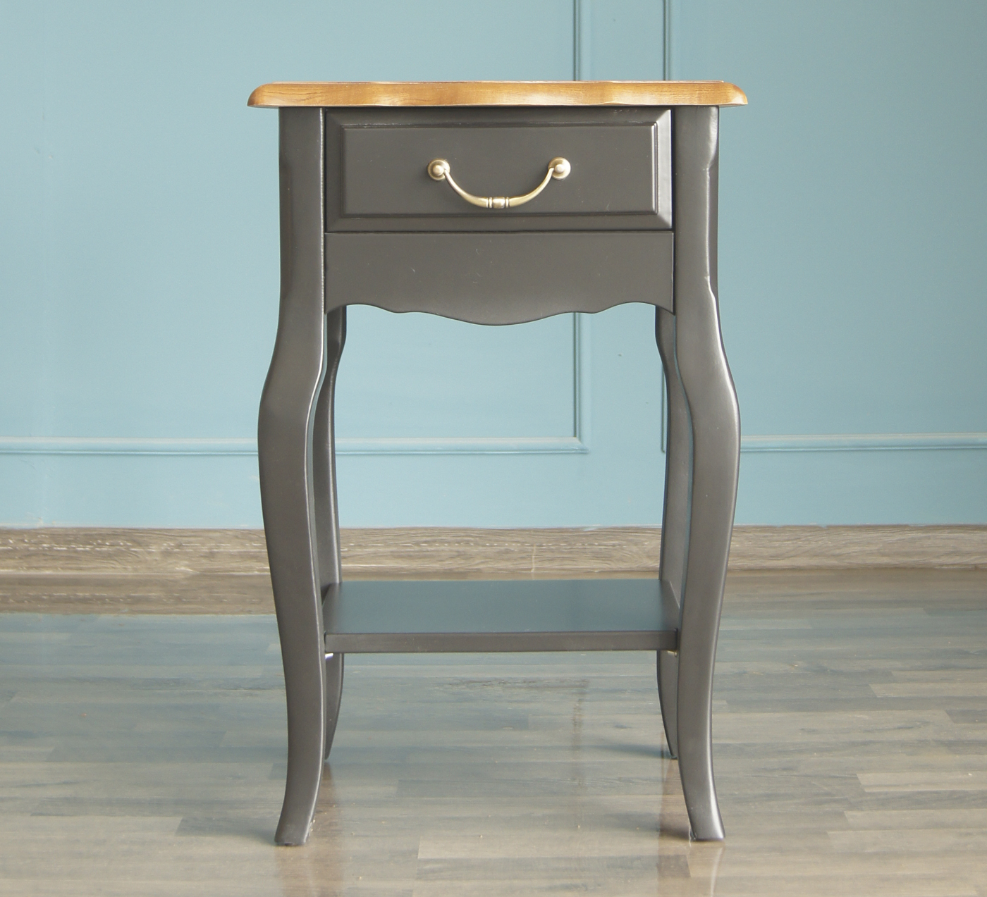 Прикроватная тумба 1 ящик "Leontina Black" с одним ящиком