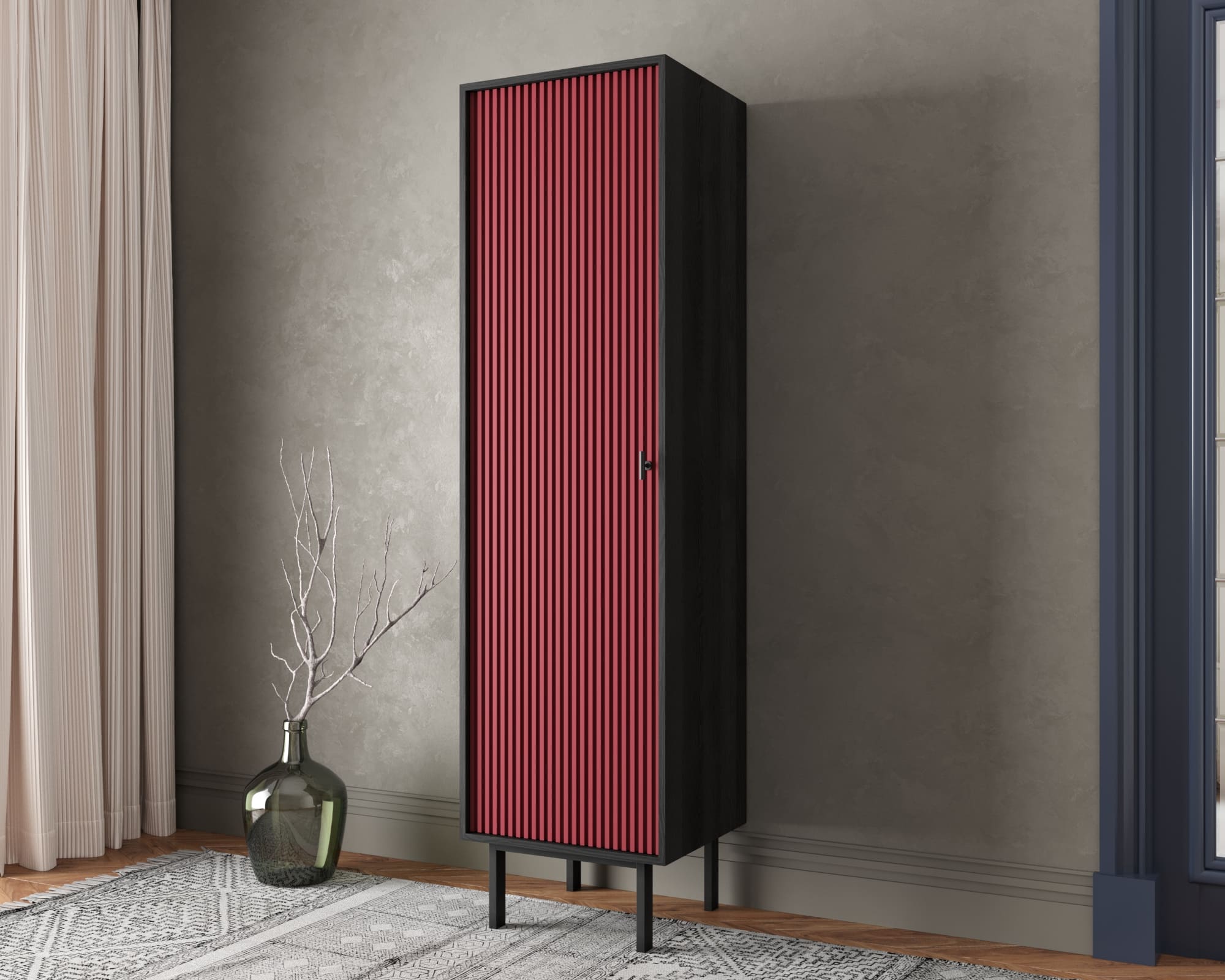 Шкаф c одной дверкой "Emerson" арт EM101/red/L