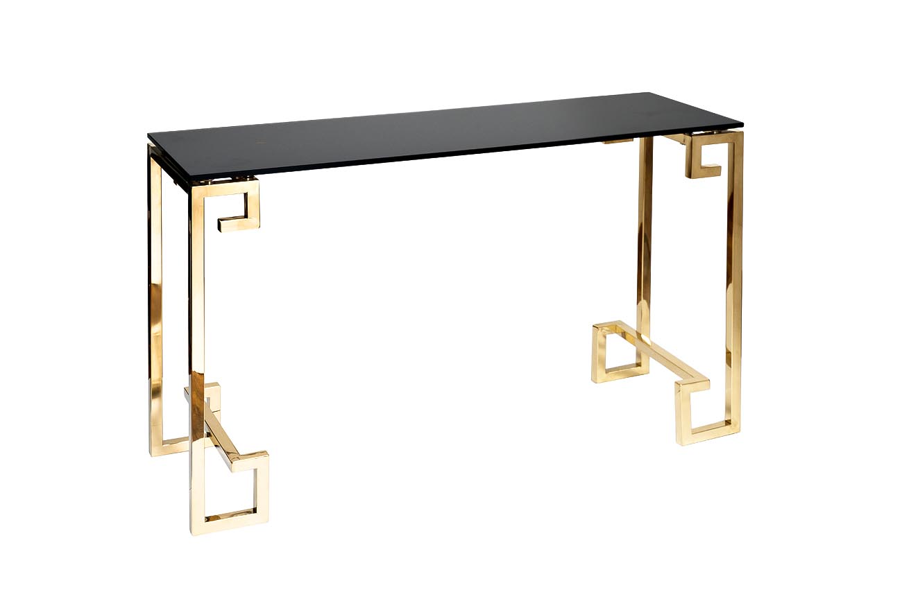 13RXC3049-GOLD Консоль черное стекло/ золото