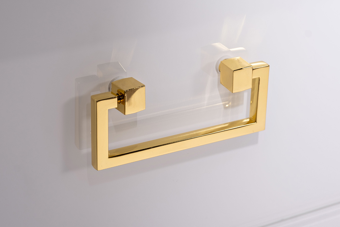 KFG089  Комод 6 ящиков белый/золото 