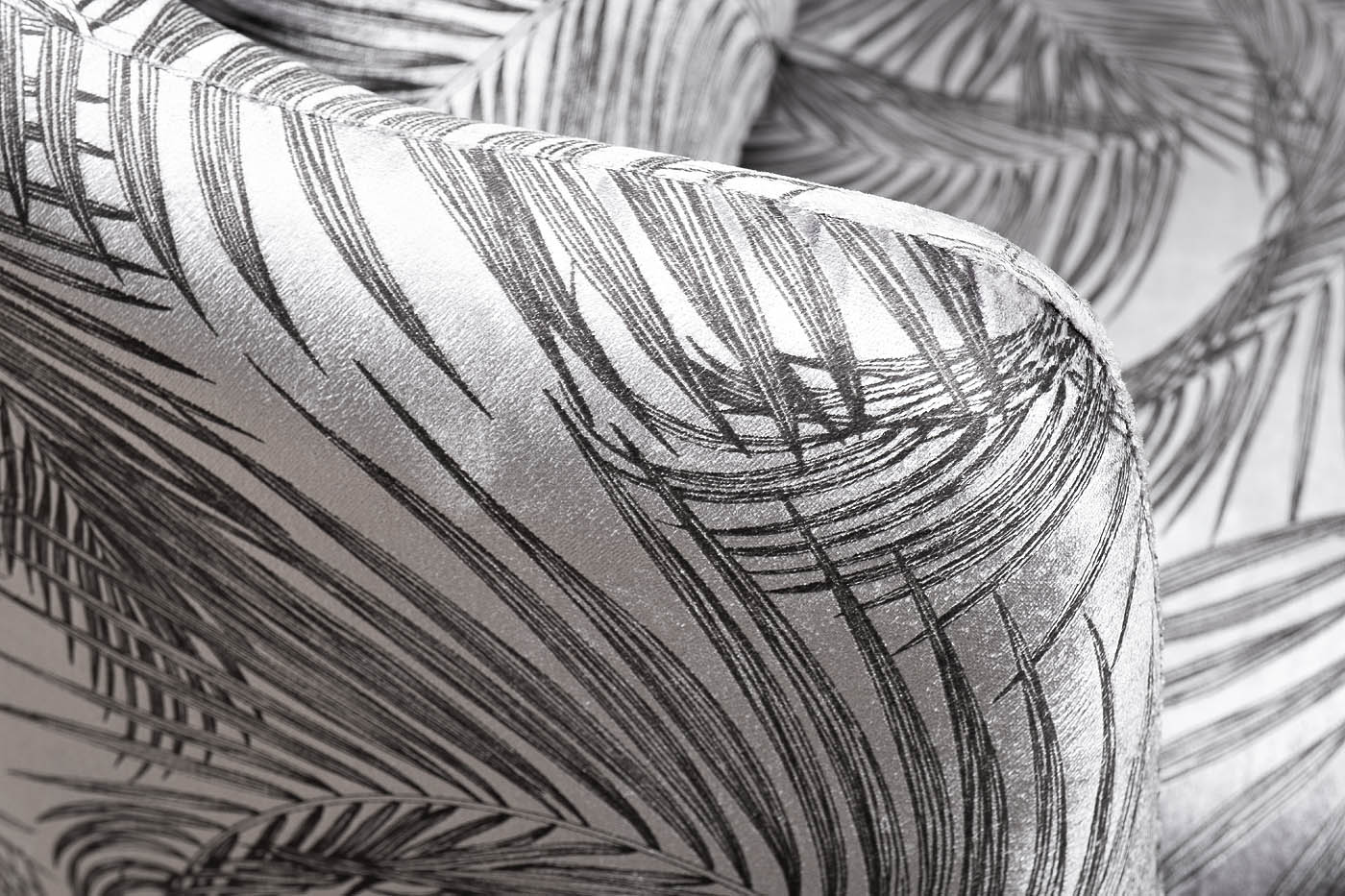 Кресло Verona вращающееся, вельвет, принт листья Valdes110-SER/ хром