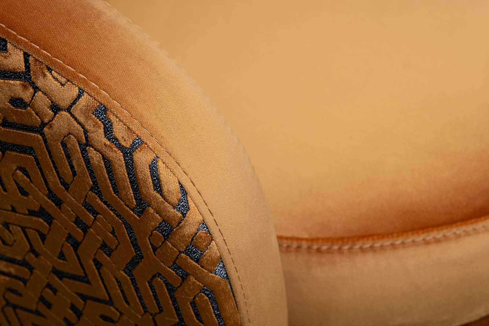 Кресло Napoli вращающееся, вельвет, принт Velv ORANG+Latt ORANG