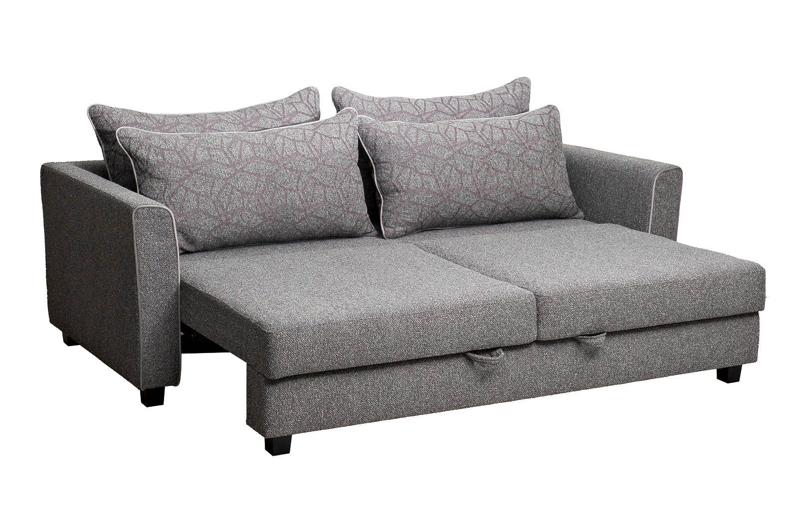 Диван Marco трехместный раскладной, букле серый Flona SER+Buta SER