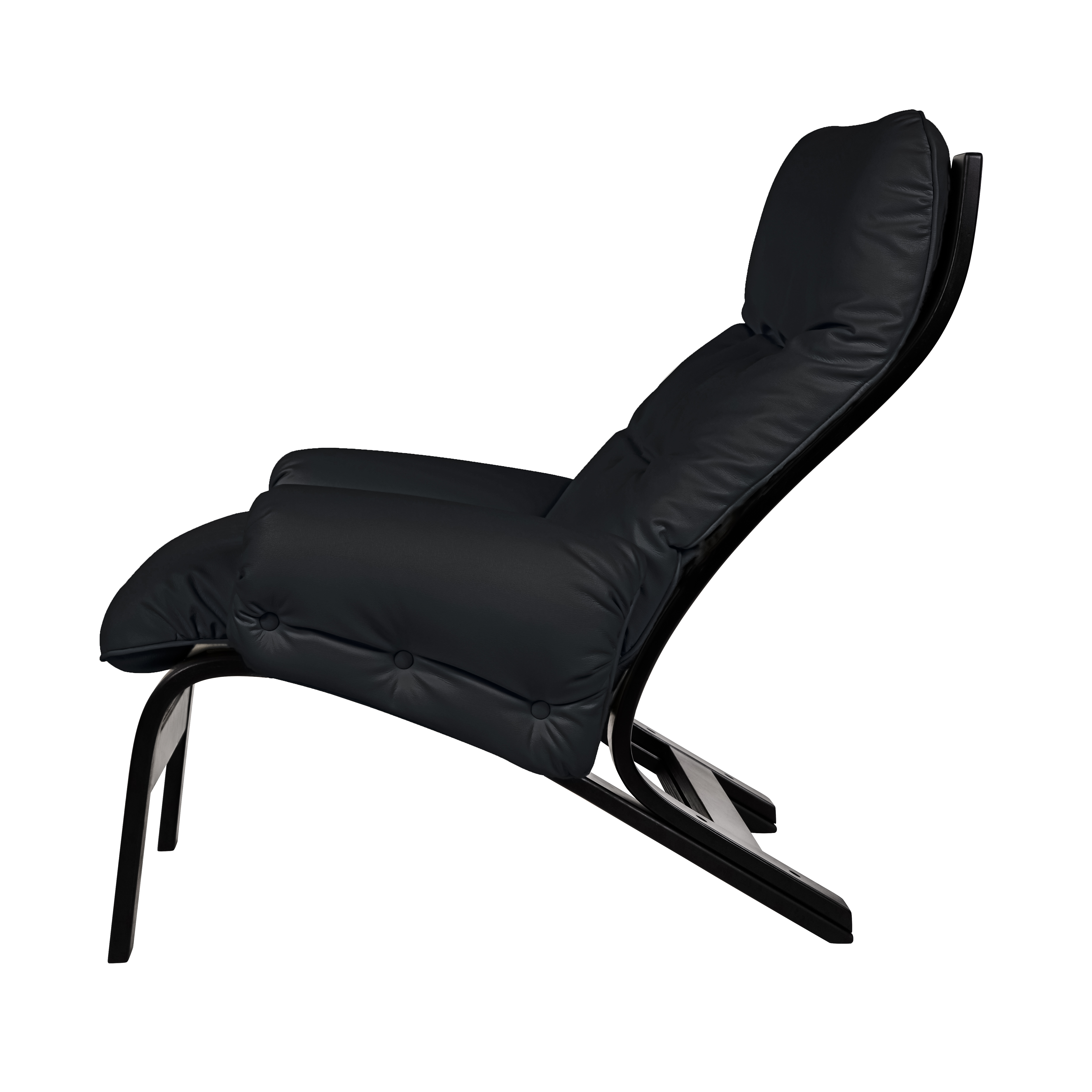 кресло Альбано  Экокожа черный каркас  Венге структура