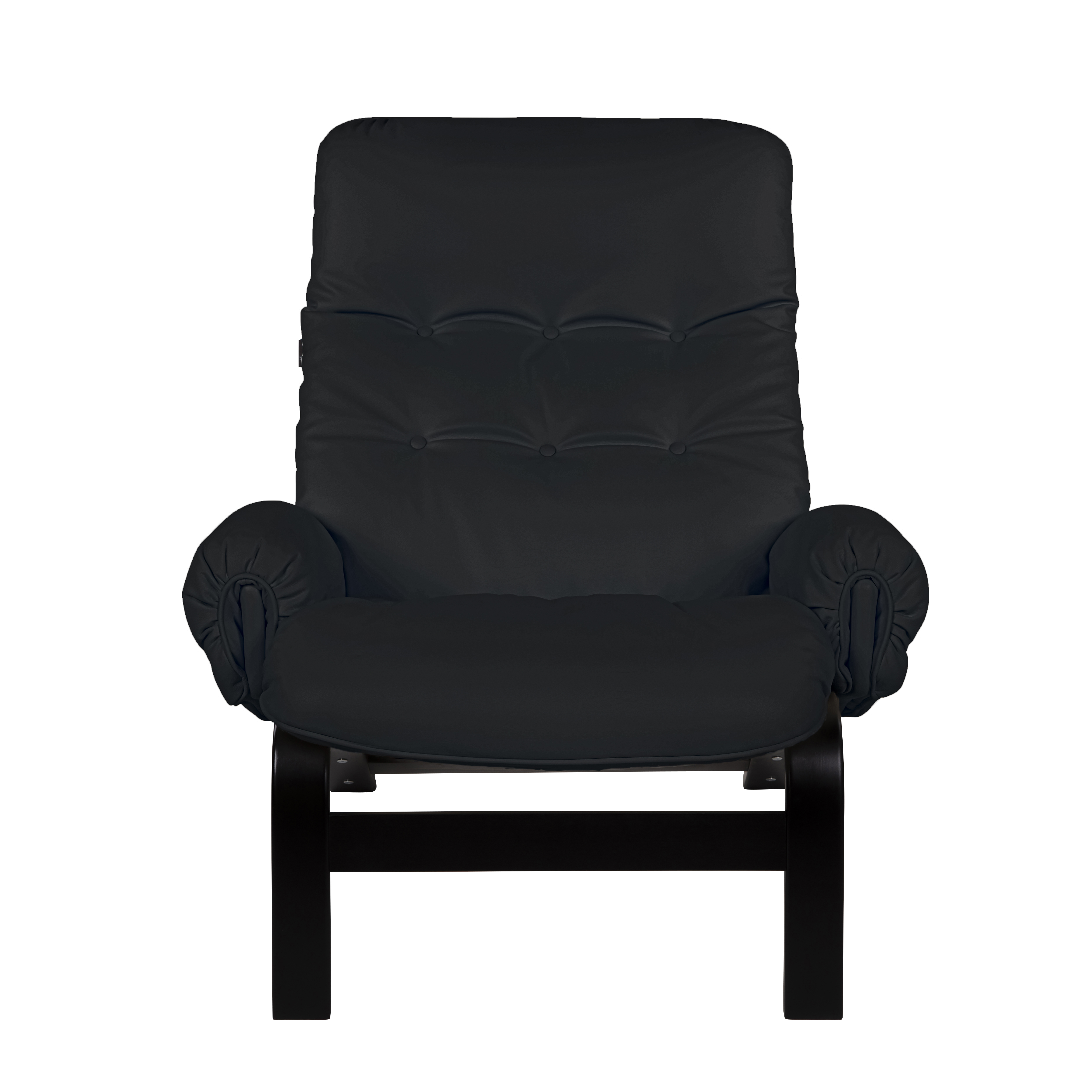 кресло Альбано  Экокожа черный каркас  Венге структура