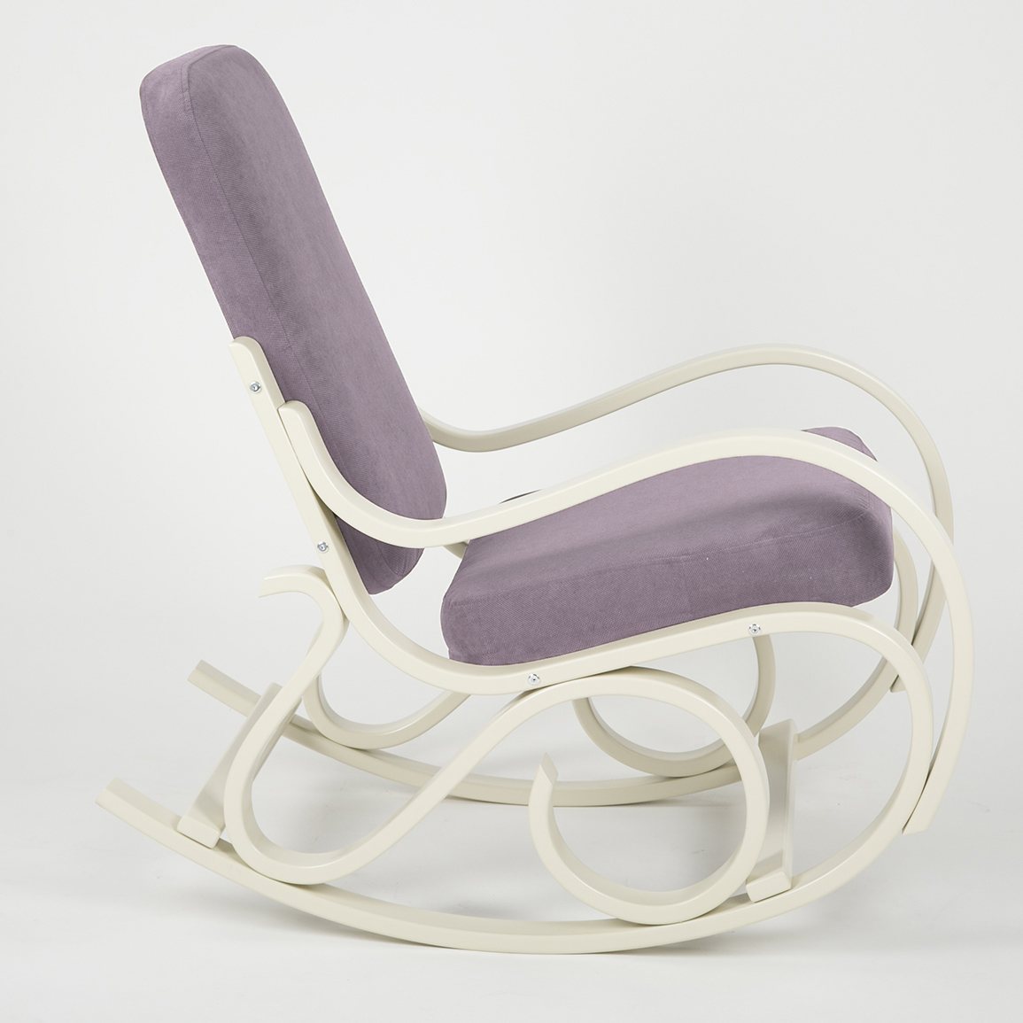  Кресло-качалка Муза  фреш 16 лавандовый каркас  Белый