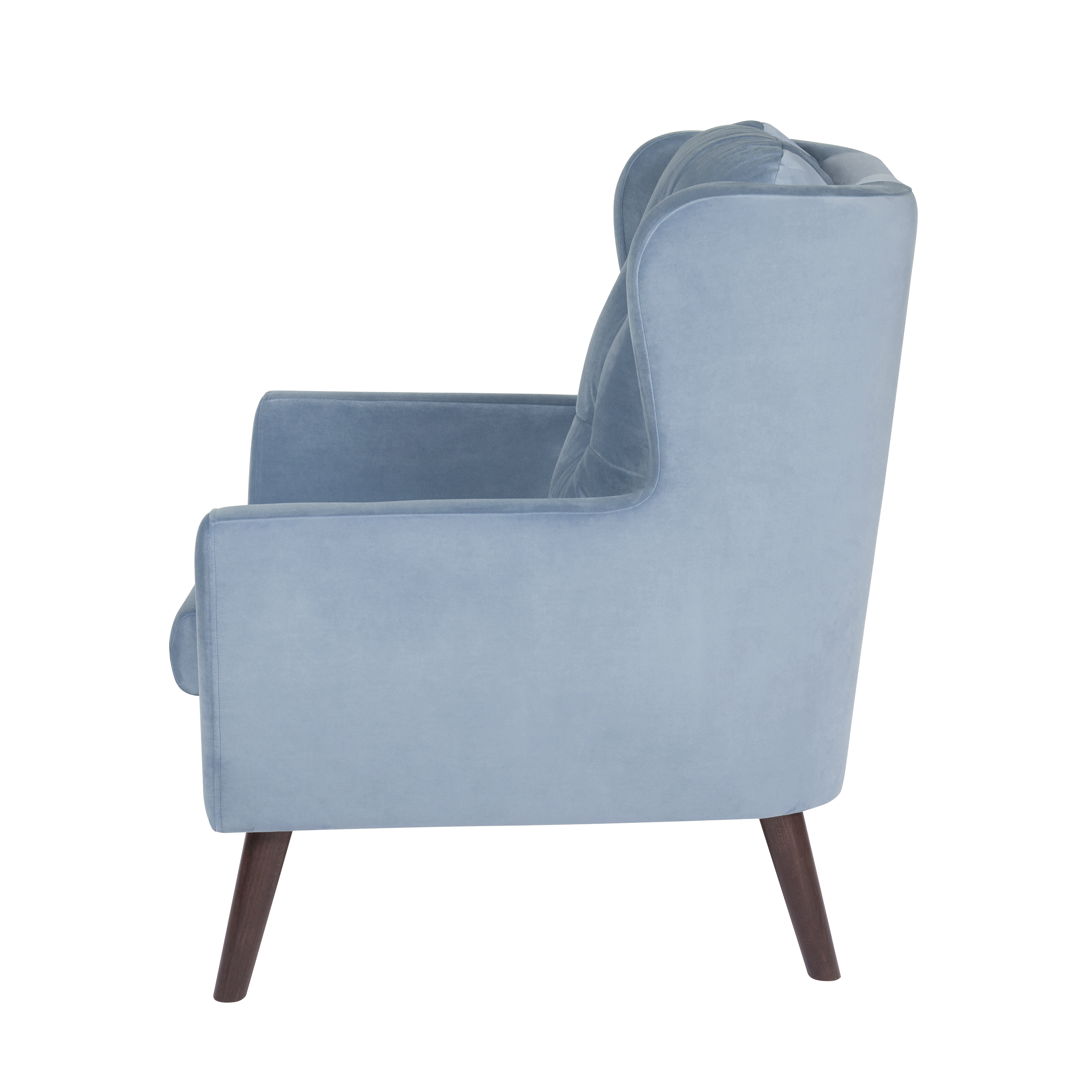 кресло Гермес  фреш 11 голубой каркас  Орех