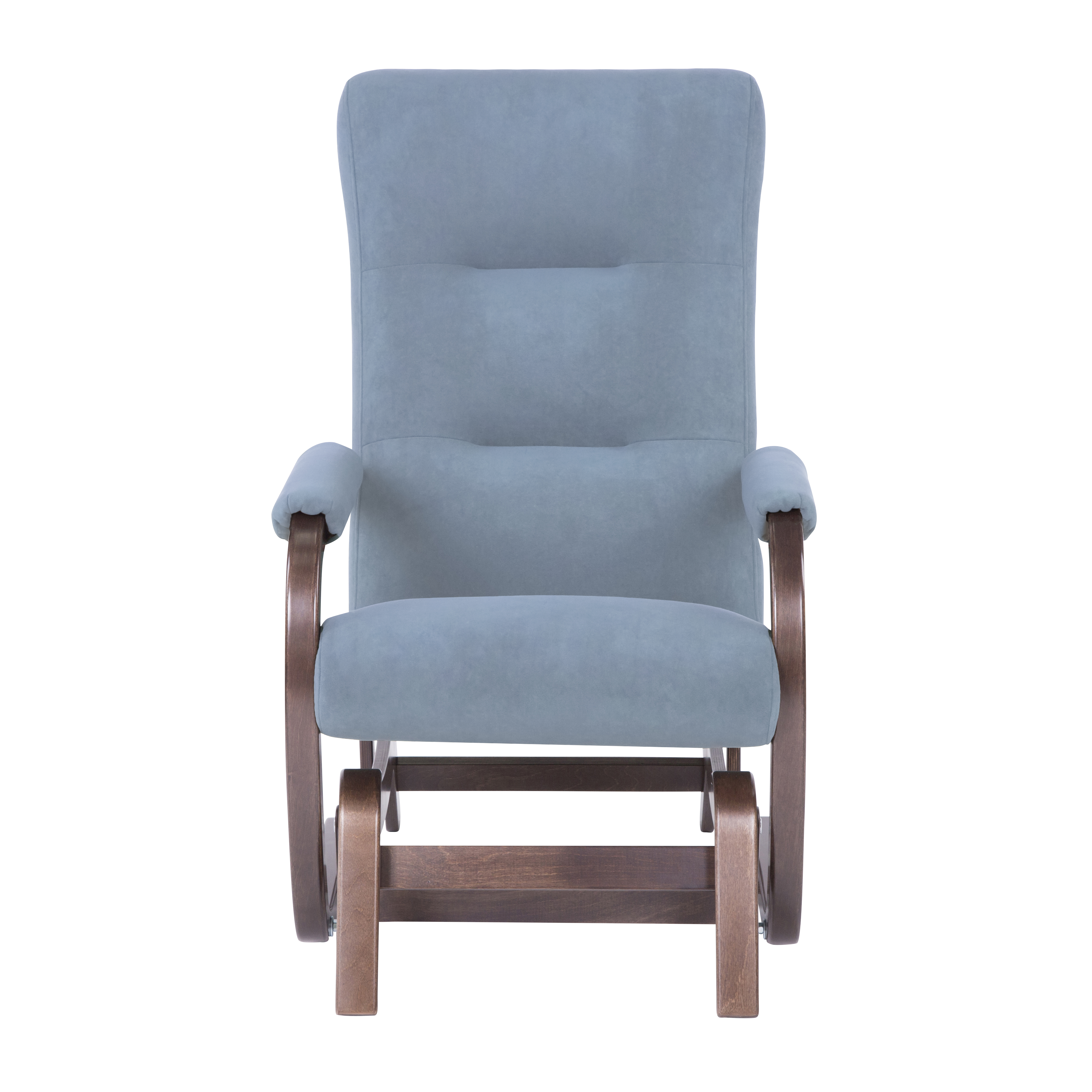 кресло-качалка глайдер Мэтисон 2  фреш 11 голубой каркас  Орех