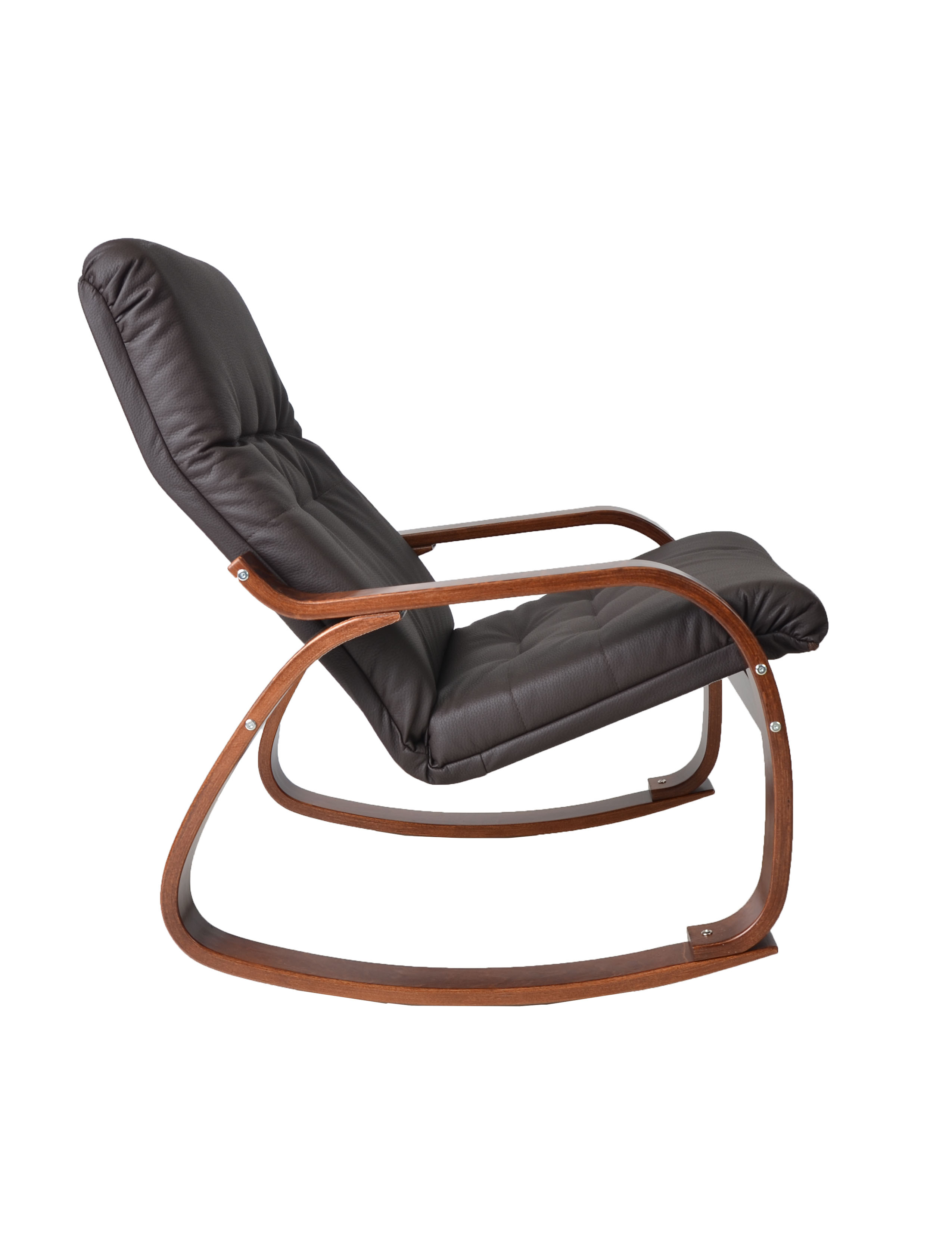 кресло-качалка Сайма  Экокожа шоколад каркас  Вишня