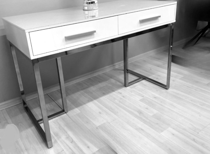Стол-консоль Армада F-1543, 120х60х78 см, белый, серебро