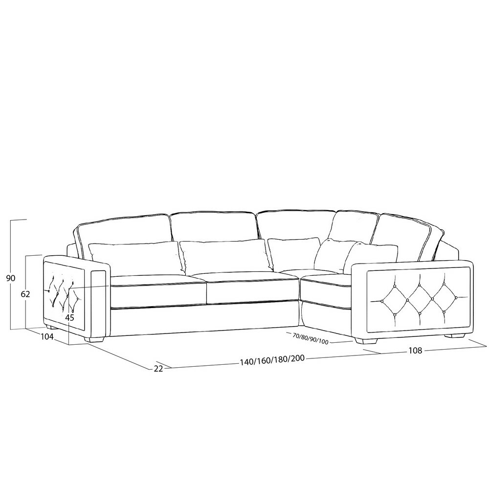 Диван Diamante (с механизмом) DDi-VR-180-K03-Ka-B18