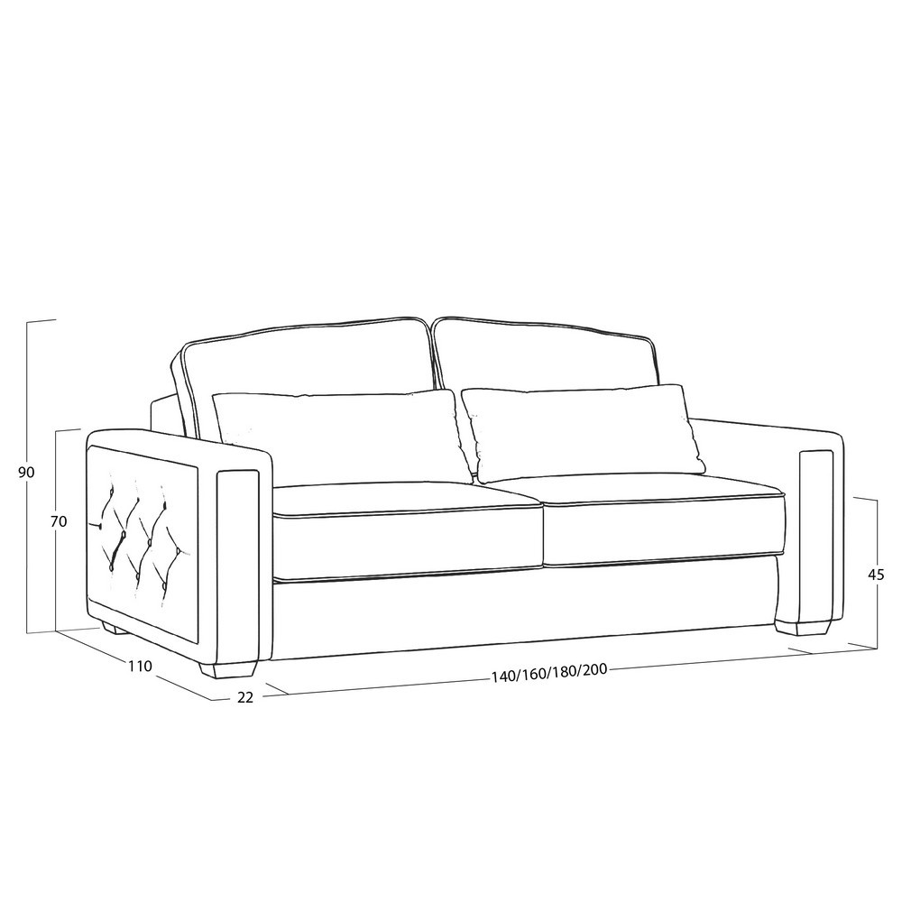 Диван Diamante (с механизмом) DDi-I-180-K03-Ka-0390