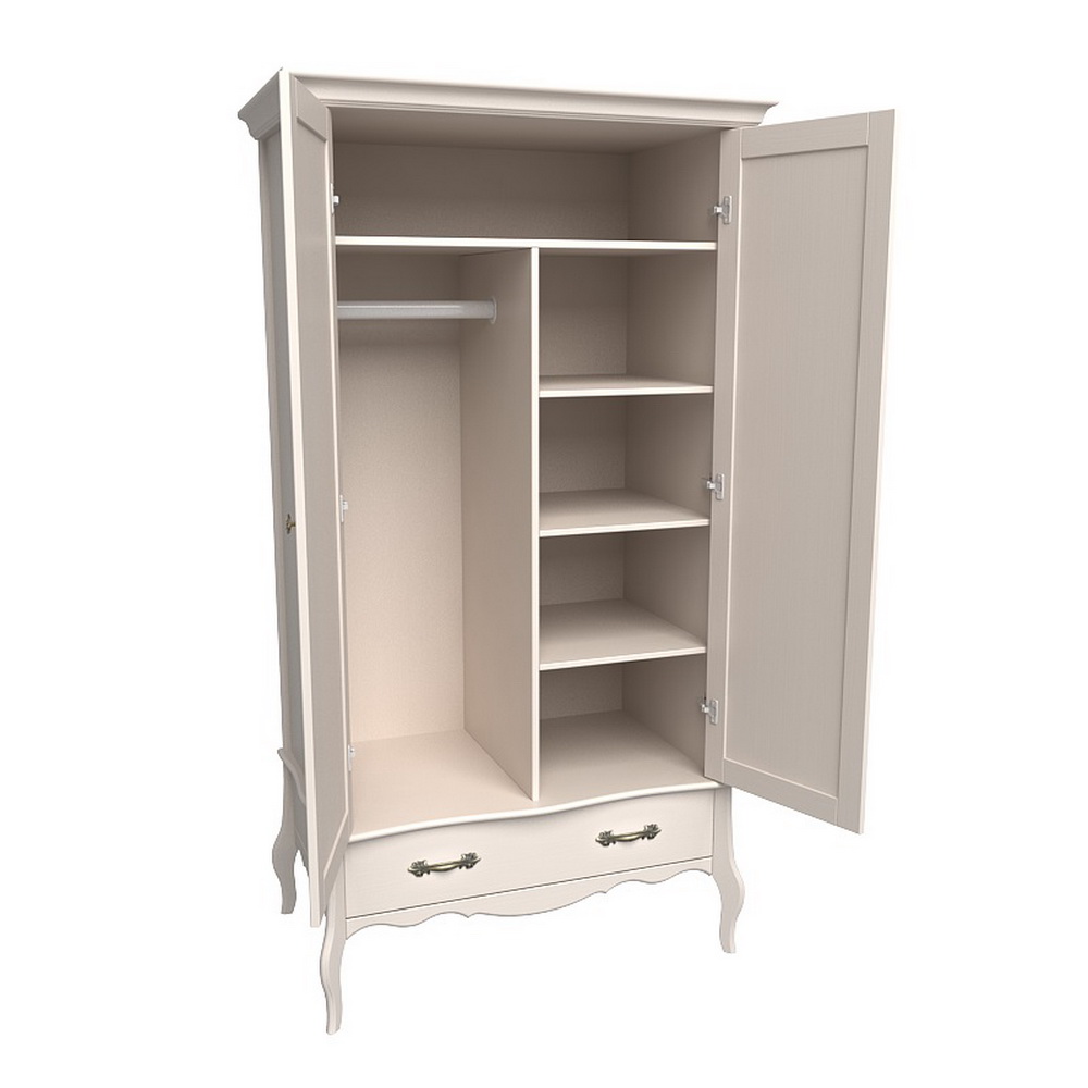 Шкаф массив сосны ЛеБо 2-дверный со стеклянными дверями