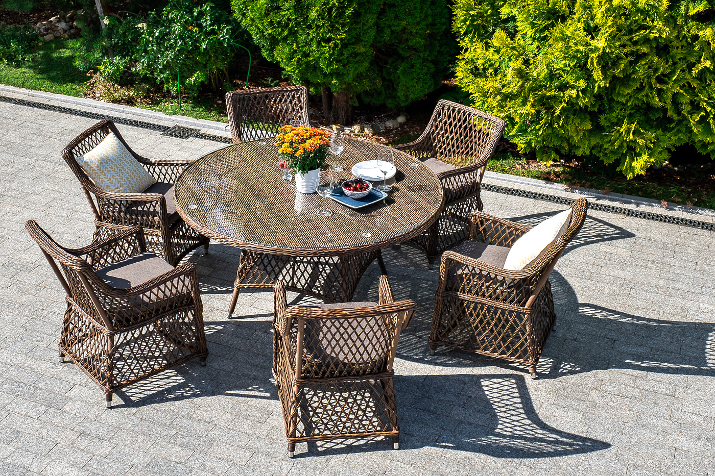 "Эспреззо–150 L" обеденная группа плетеная, цвет коричневый