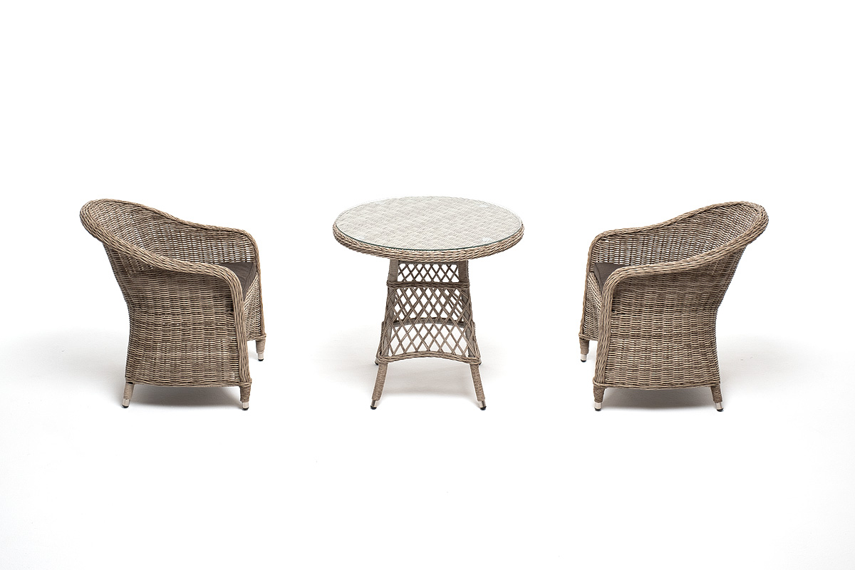 "Эспреззо–80 R" обеденная группа плетеная, цвет бежевый