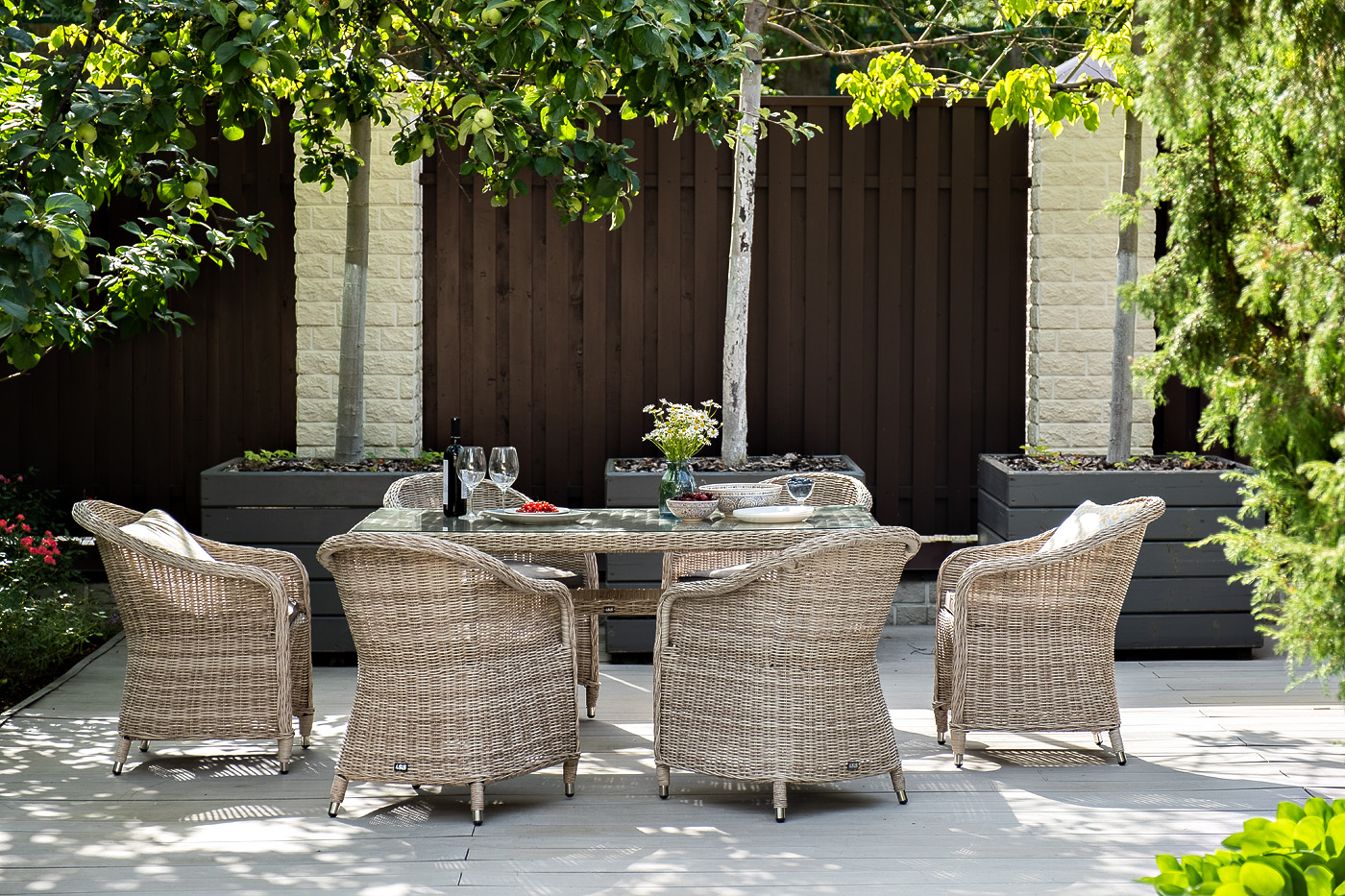 "Эспреззо" обеденная группа плетеная, цвет бежевый