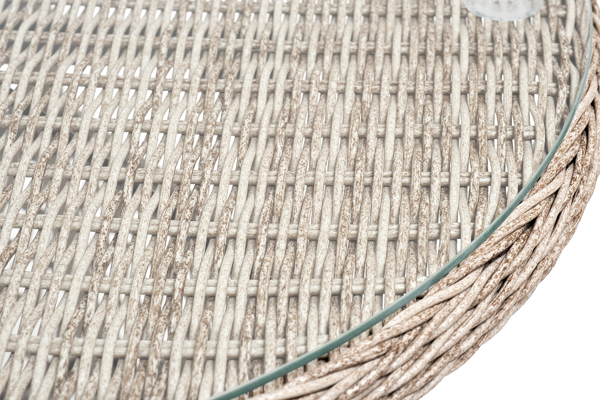 "Эспреззо" плетеный круглый стол, диаметр 80 см, цвет бежевый