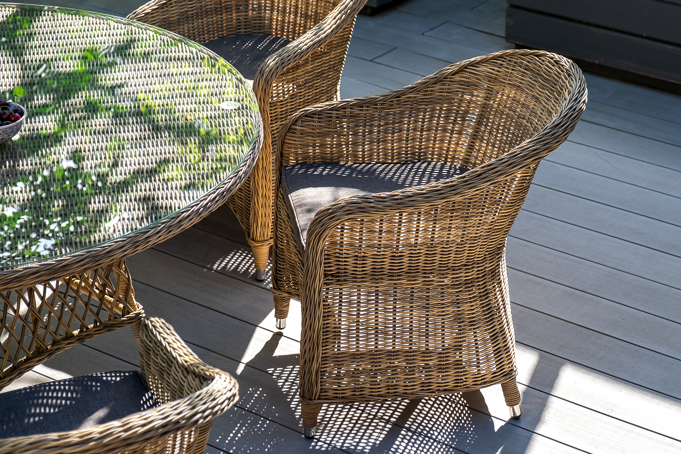 "Эспреззо" плетеный круглый стол, диаметр 118 см, цвет соломенный