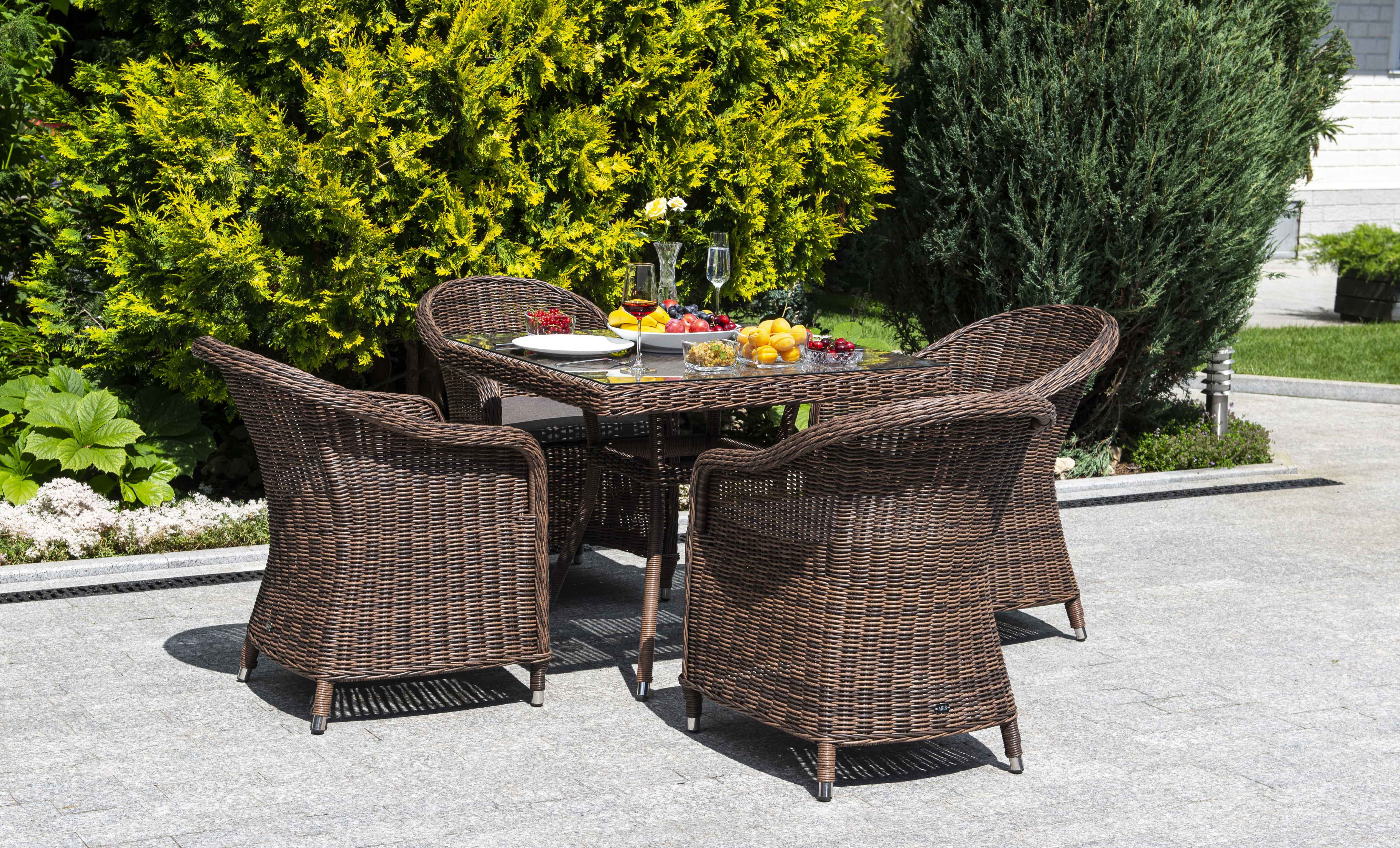 "Франческо" обеденная группа из искусственного ротанга, цвет коричневый