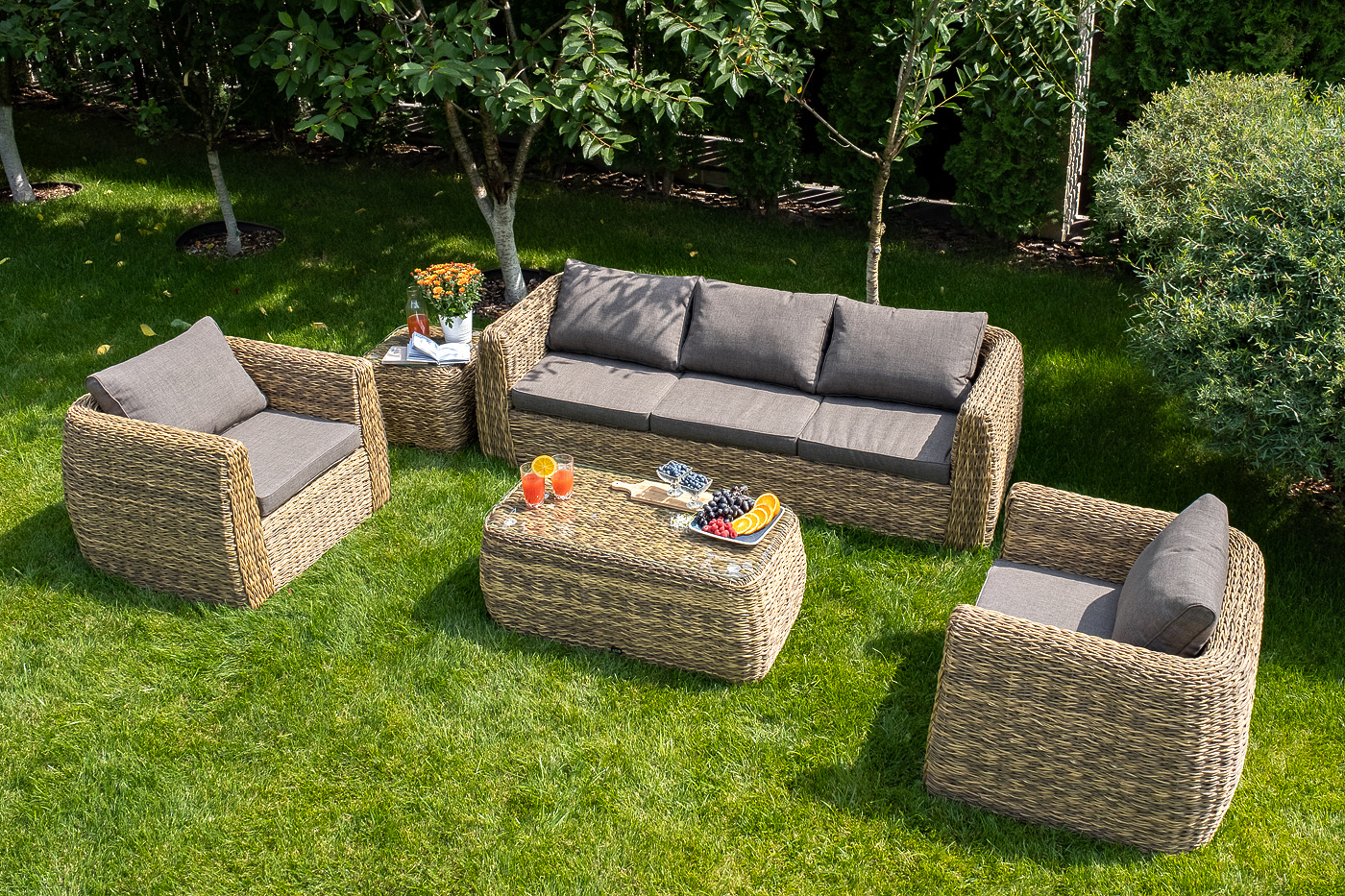 "Клиари" кресло из искусственного ротанга (гиацинт), цвет соломенный