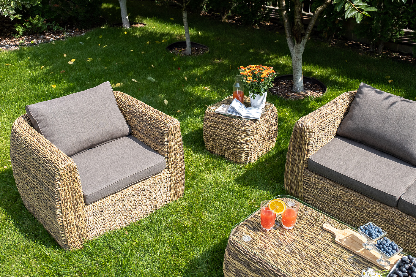 "Клиари" кресло из искусственного ротанга (гиацинт), цвет соломенный