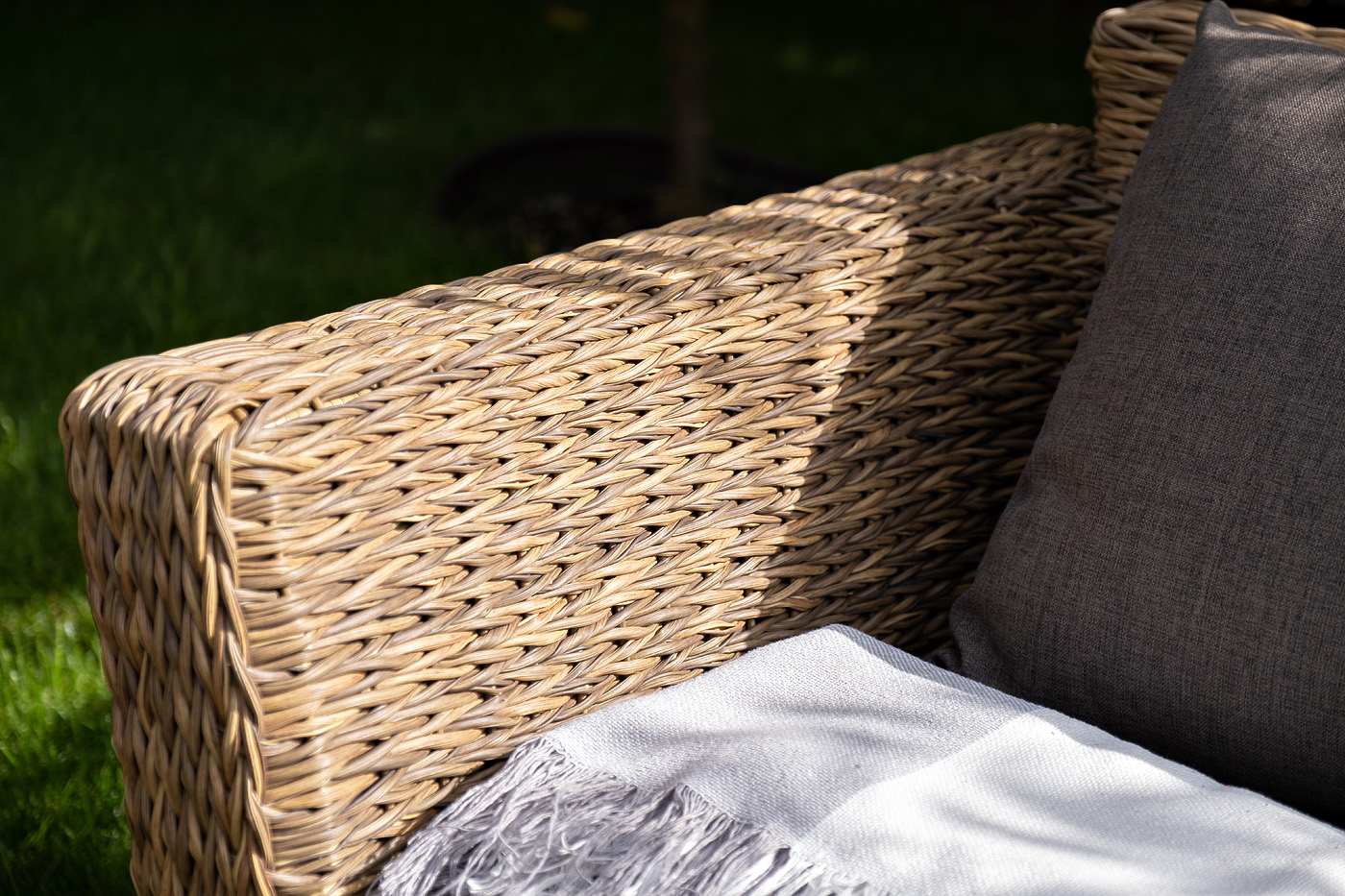 "Капуто" диван из искусственного ротанга (гиацинт) двухместный, цвет соломенный