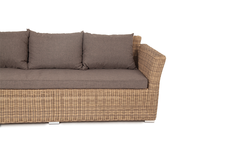"Капуто" диван из искусственного ротанга трехместный, цвет соломенный