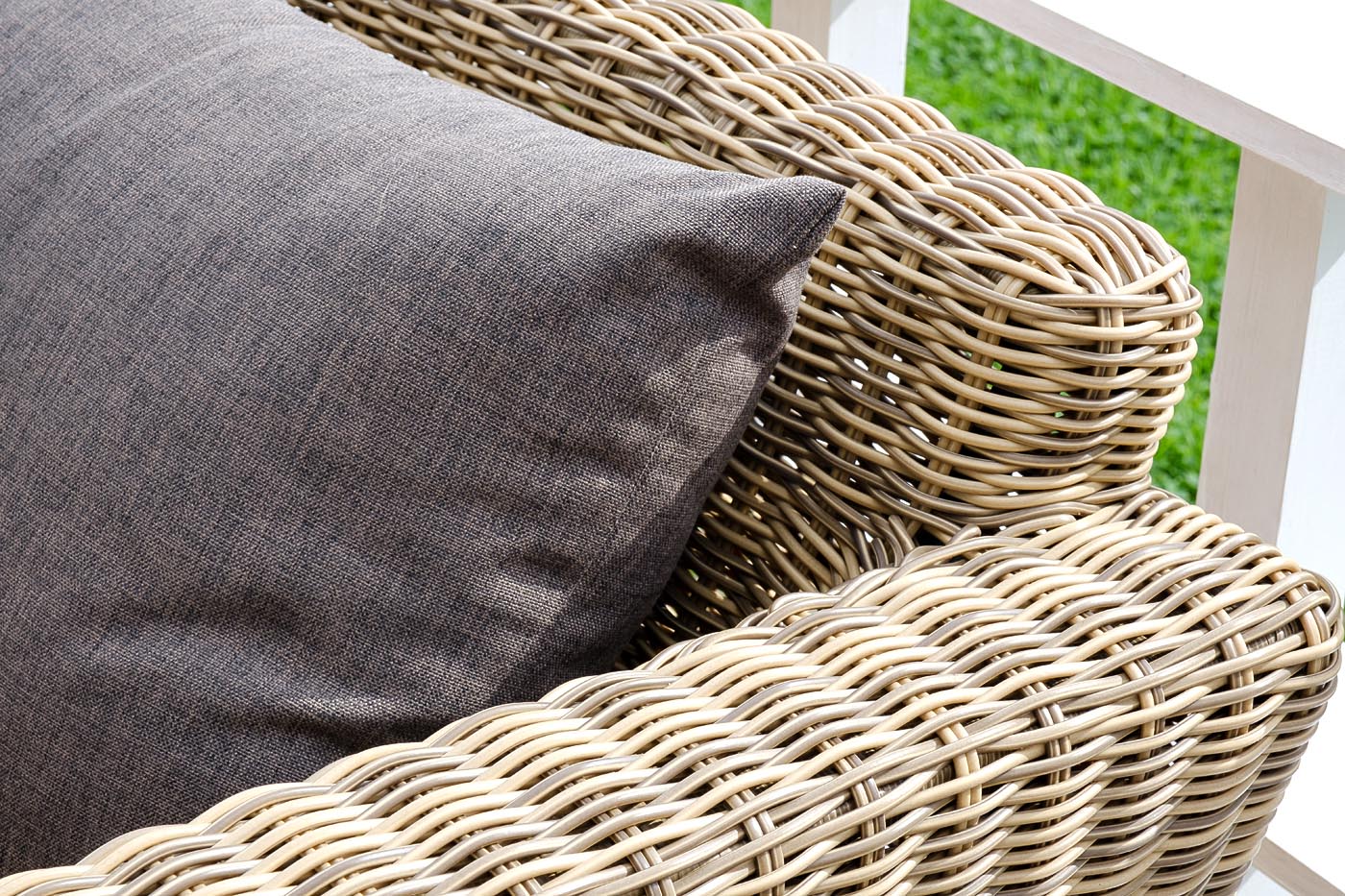 "Капуто" диван из искусственного ротанга трехместный, цвет соломенный