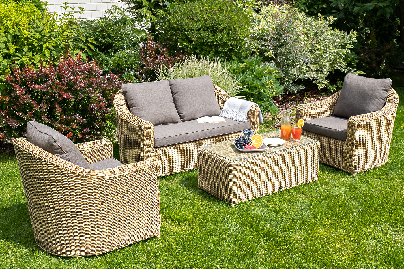 "Копаннини" кресло из искусственного ротанга, цвет соломенный